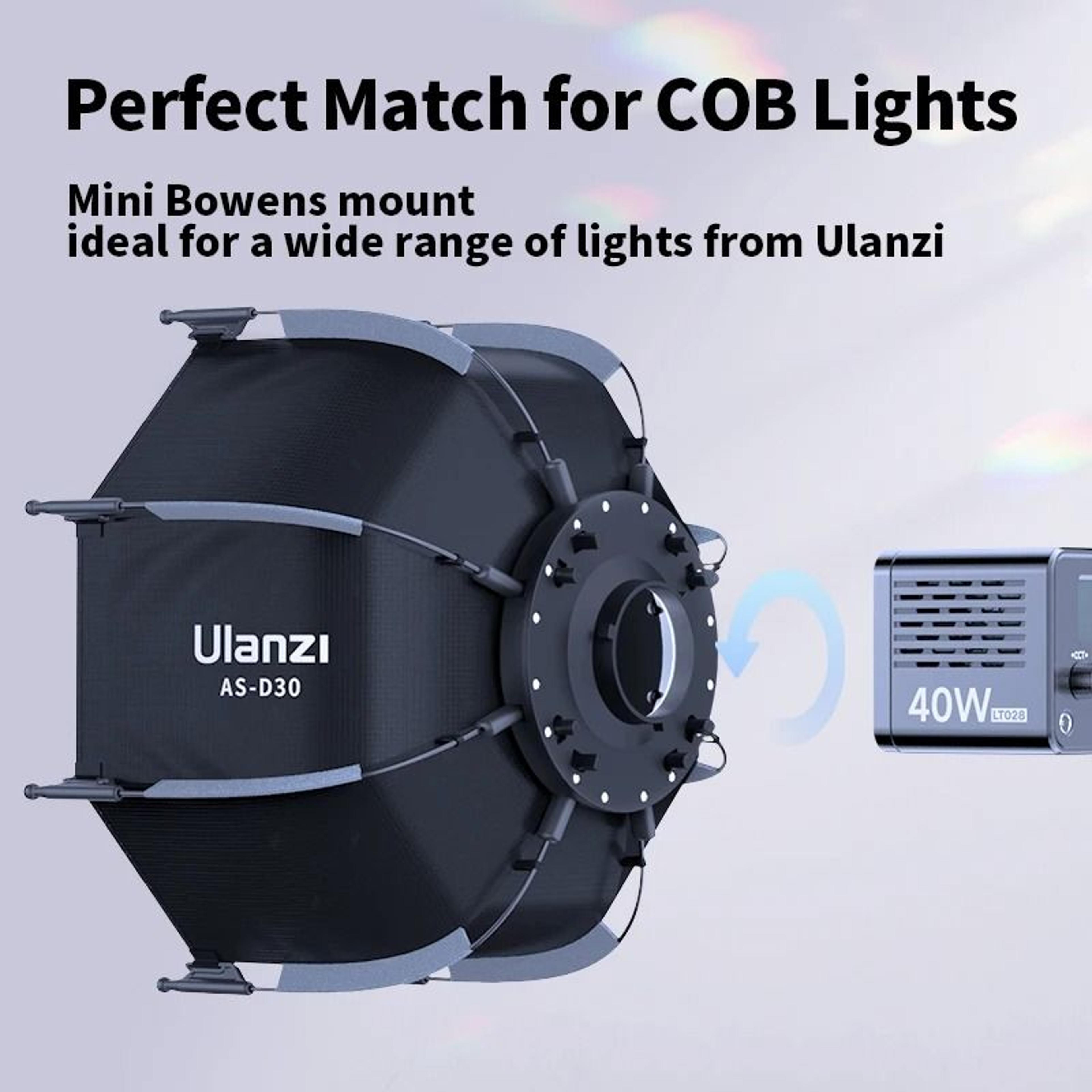Ulanzi AS D30 30cm Octagonal Softbox With Mini Bowens Mount 6