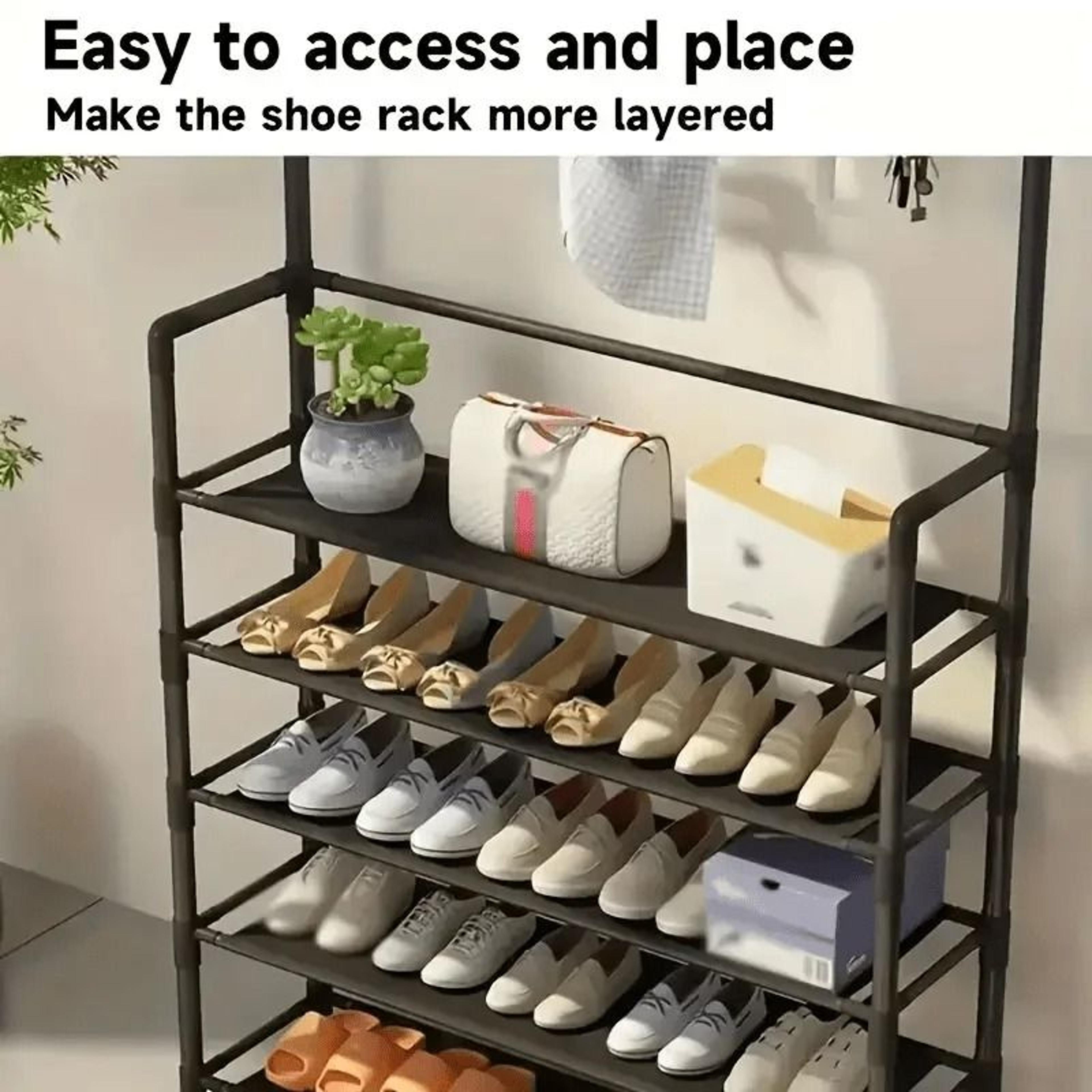 Portable 5 Tier Shoe Storage Rack With Reinforced Shelves 4