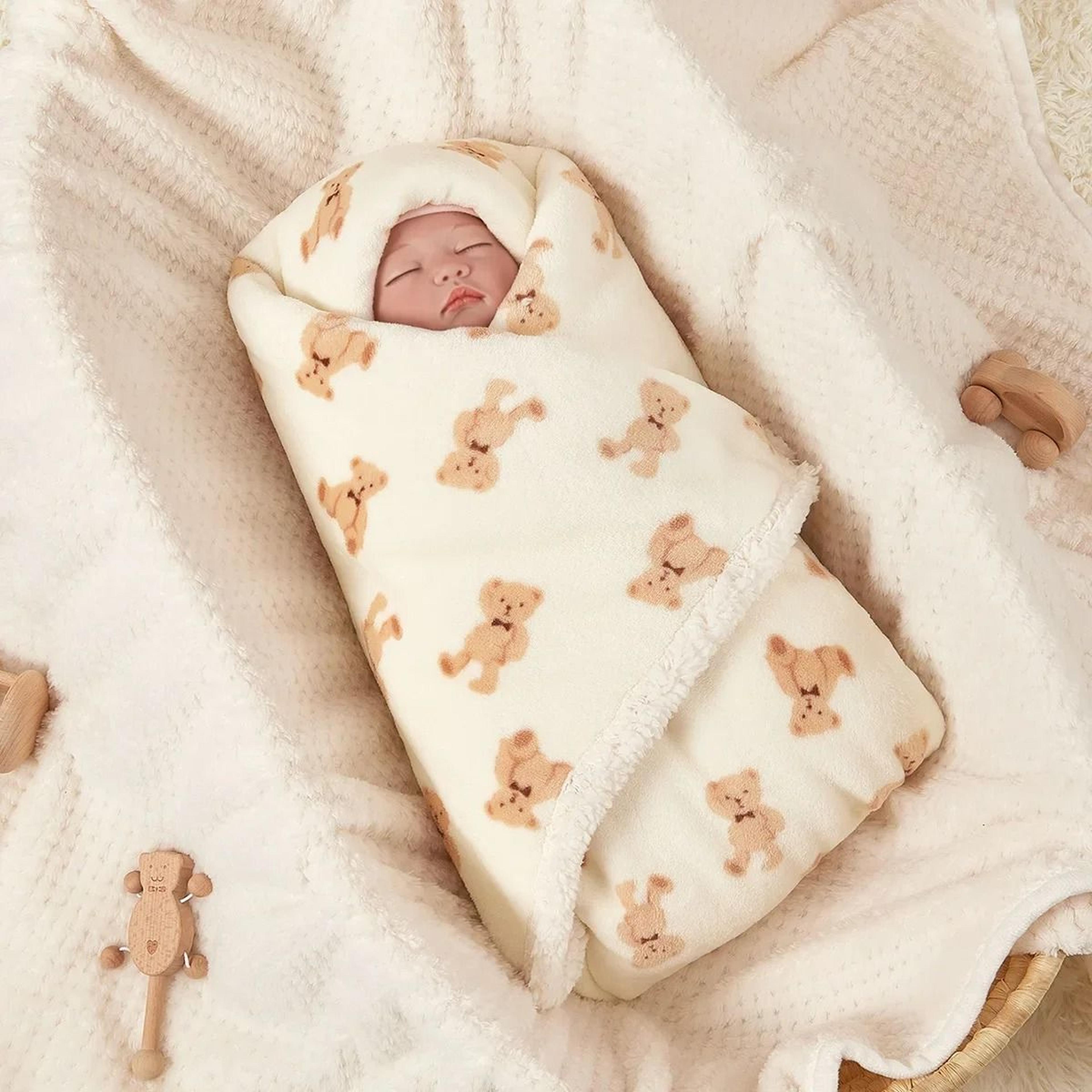 Winter Baby Swaddle Wrap Flannel Fleece Blanket 5