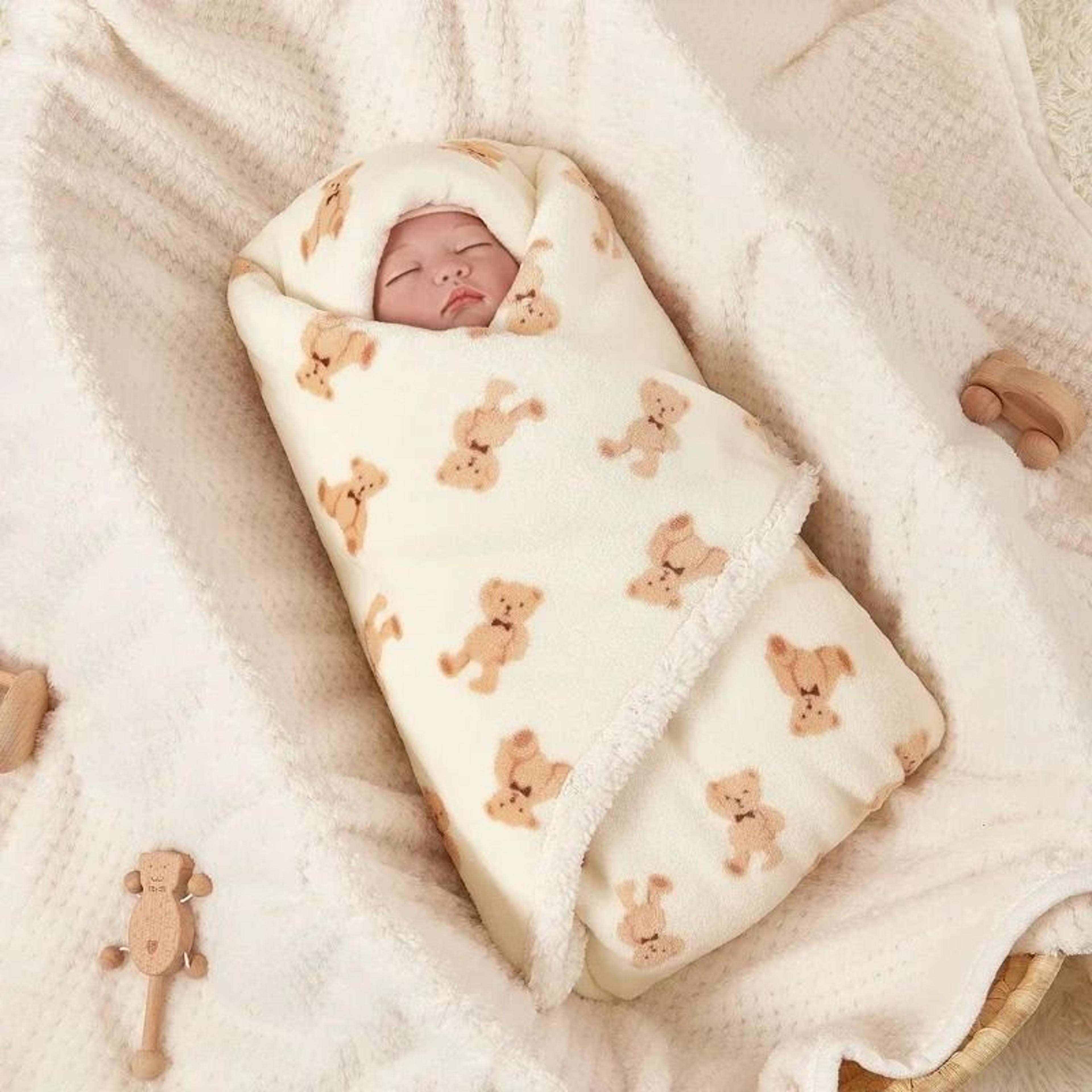 winter baby swaddle wrap flannel fleece blanket