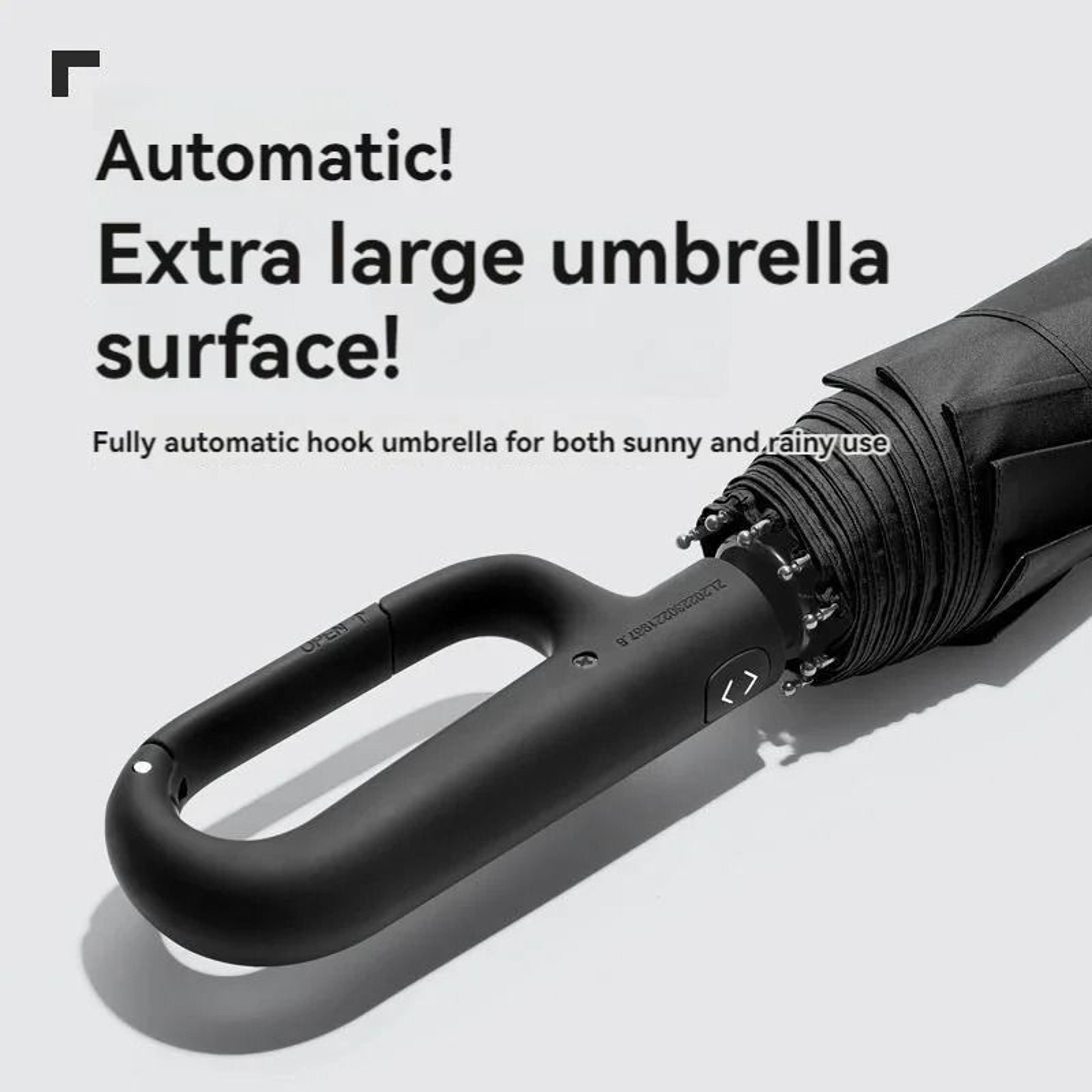 Extra Large Fully Automatic Folding Umbrella With Ring Buckle Handle 10