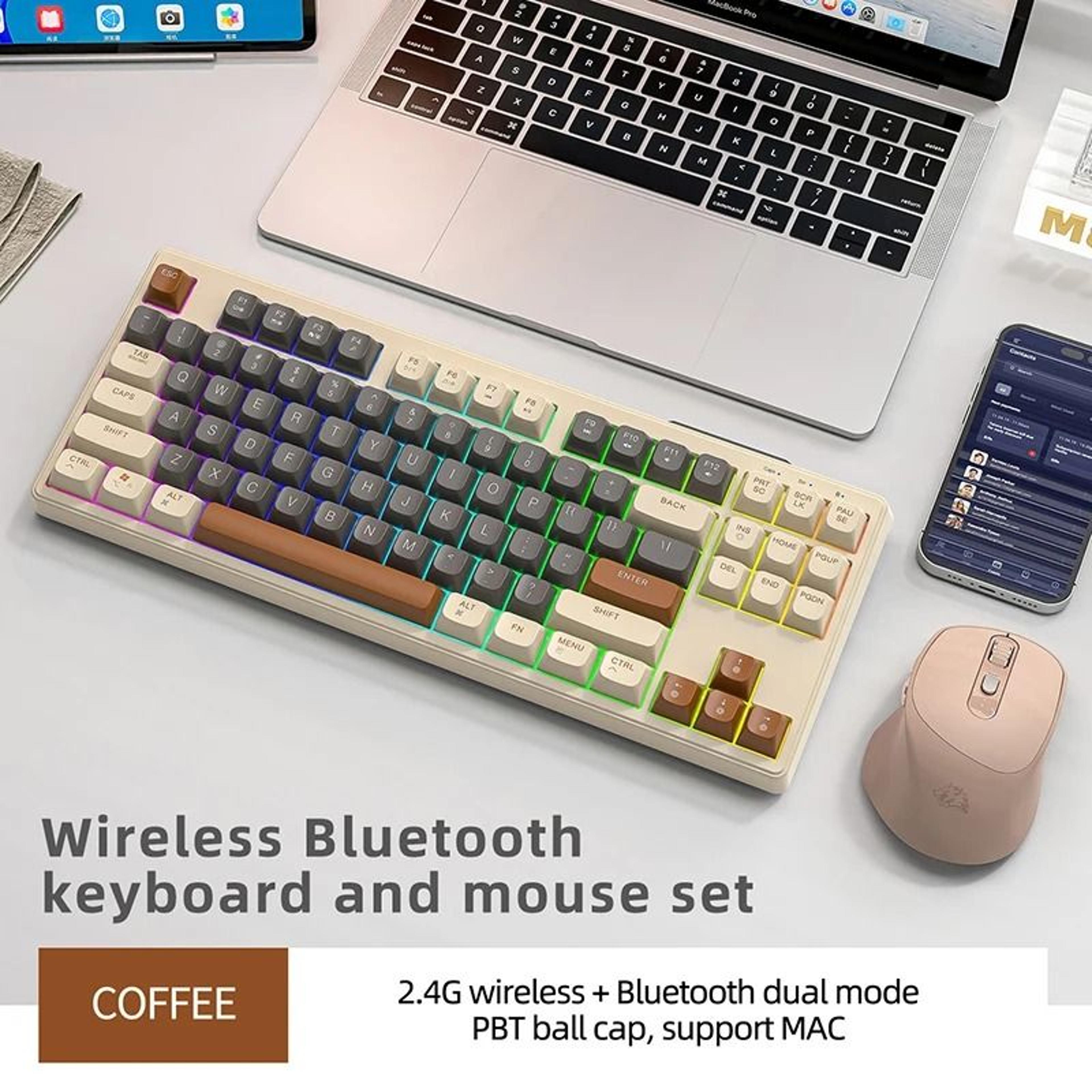 M87 87 Key Wireless Keyboard Dual Mode Bluetooth RGB Gaming Keyboard 8