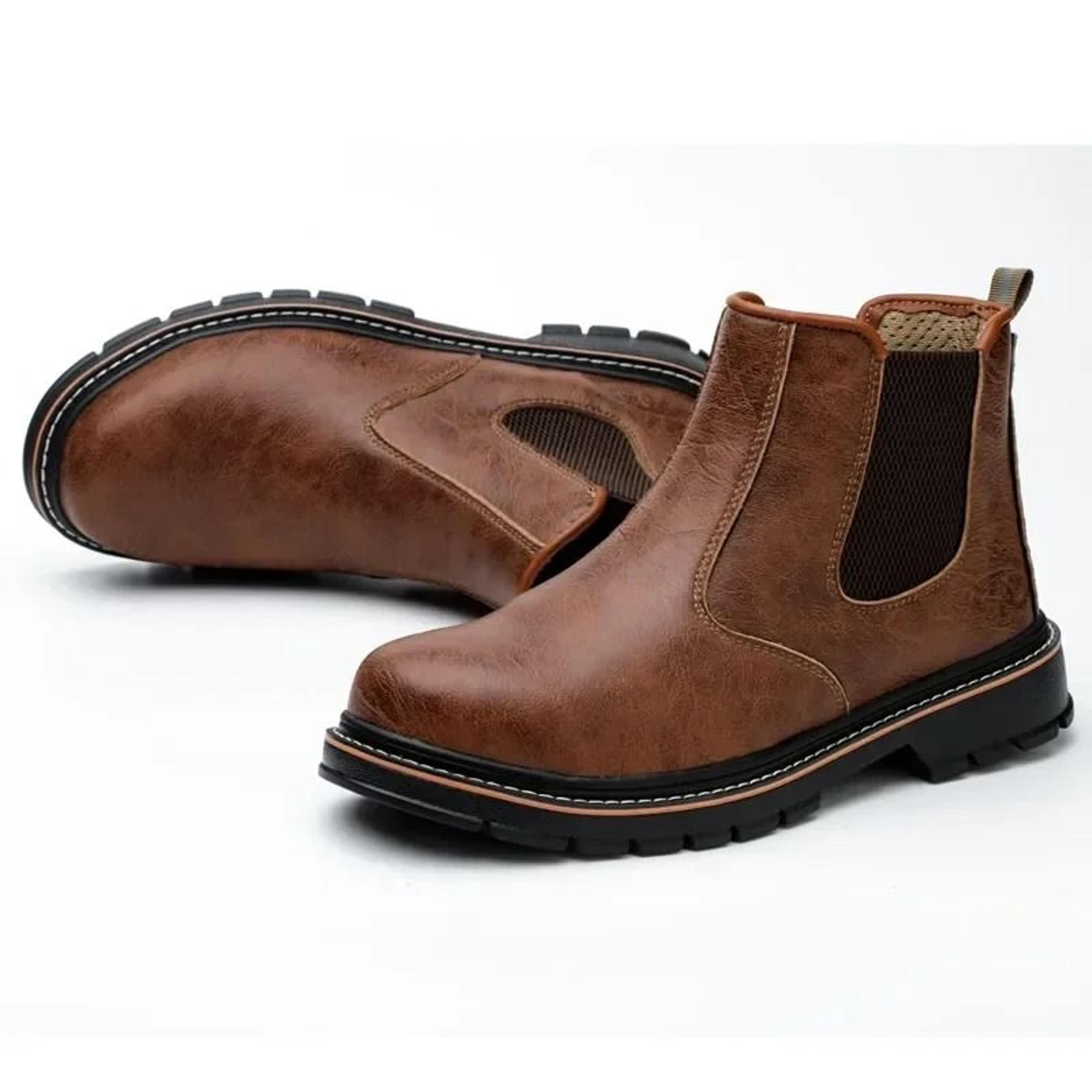 Mens Steel Toe Safety Work Boots Waterproof Puncture Resistant 4