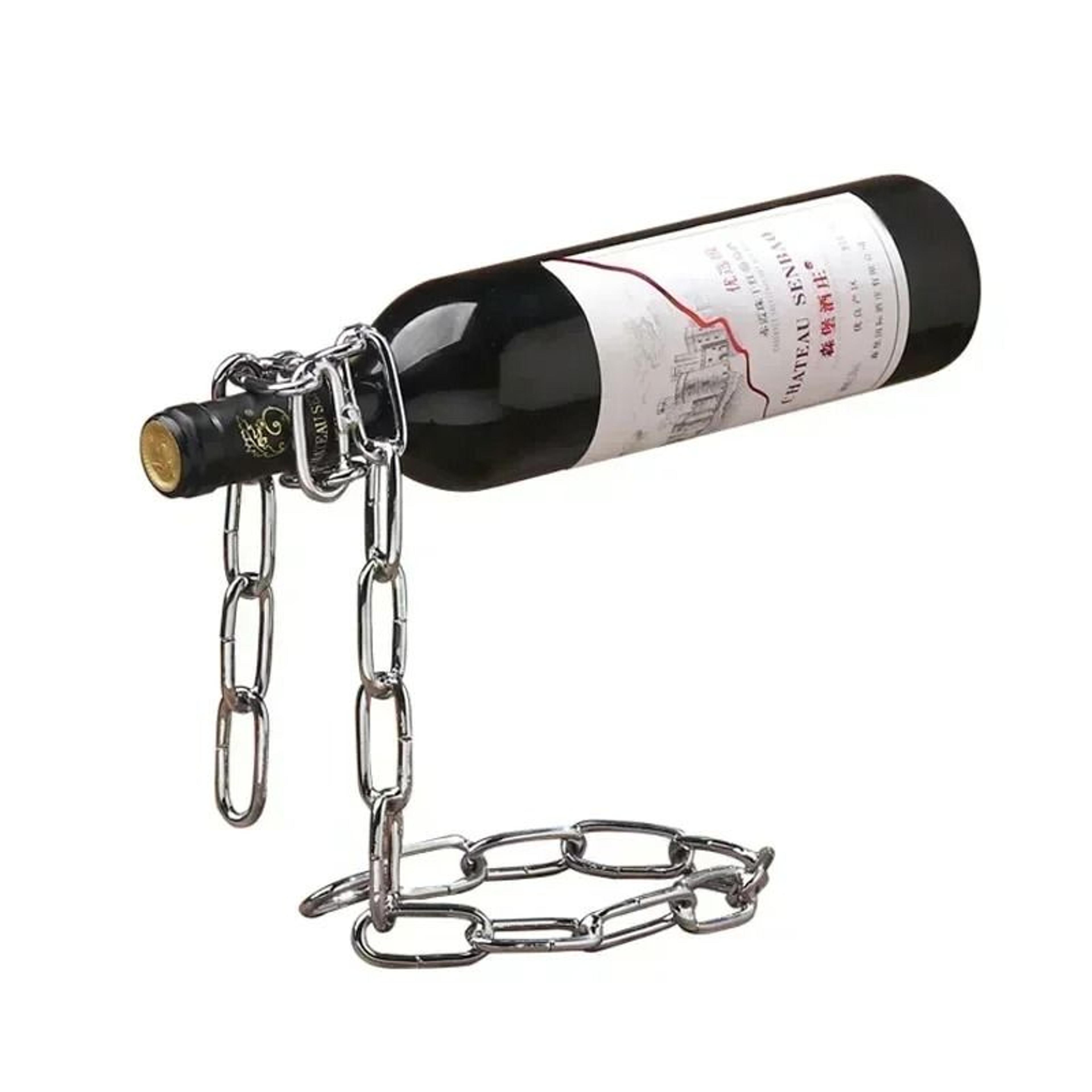 Magical Floating Chain Wine Rack Stand  Modern Single Bottle Suspension Wine Bottle Holder 8