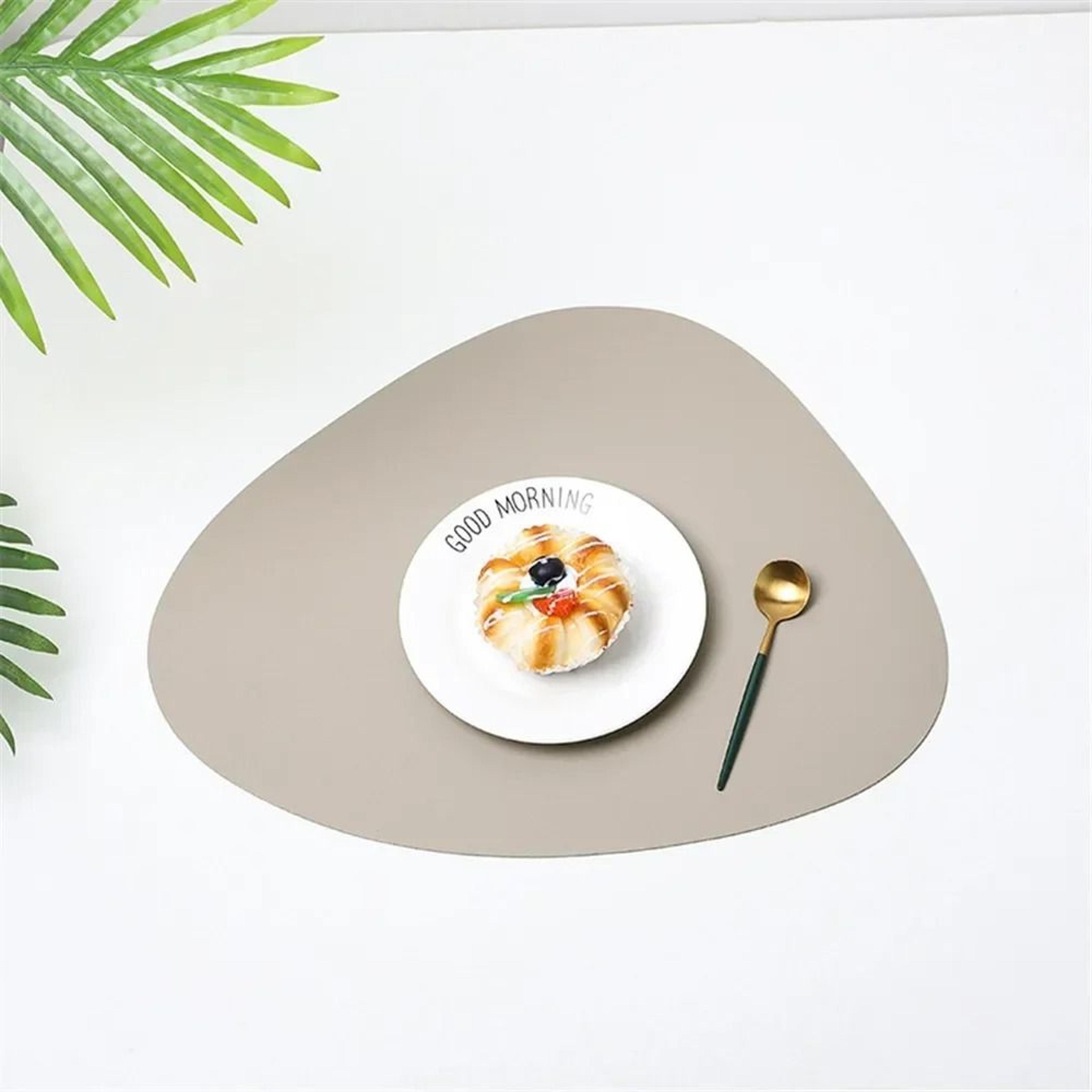 Nordic Triangle Leather Placemat Set  Heat Resistant Non Slip Modern Dining Table Mat 2