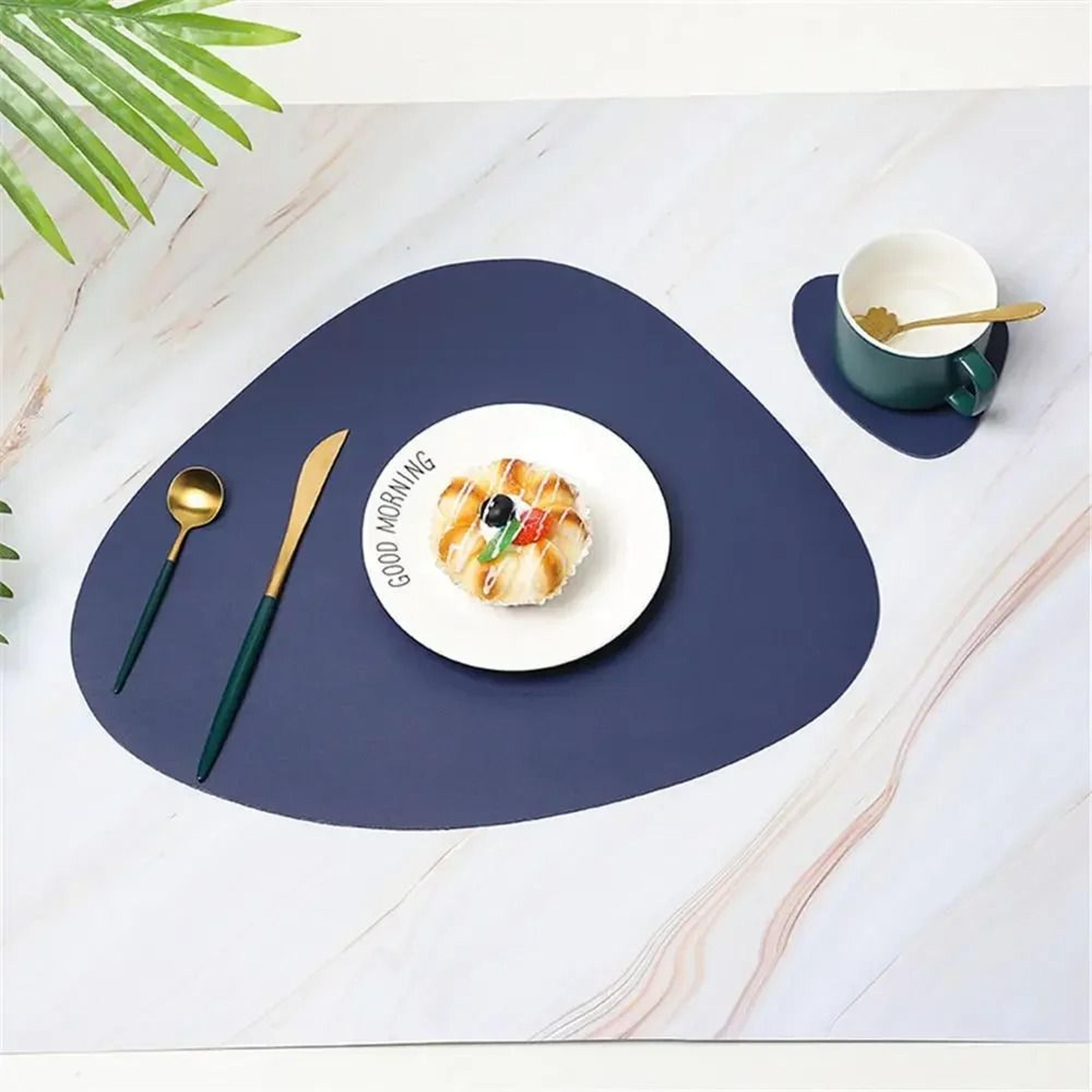 Nordic Triangle Leather Placemat Set  Heat Resistant Non Slip Modern Dining Table Mat 13