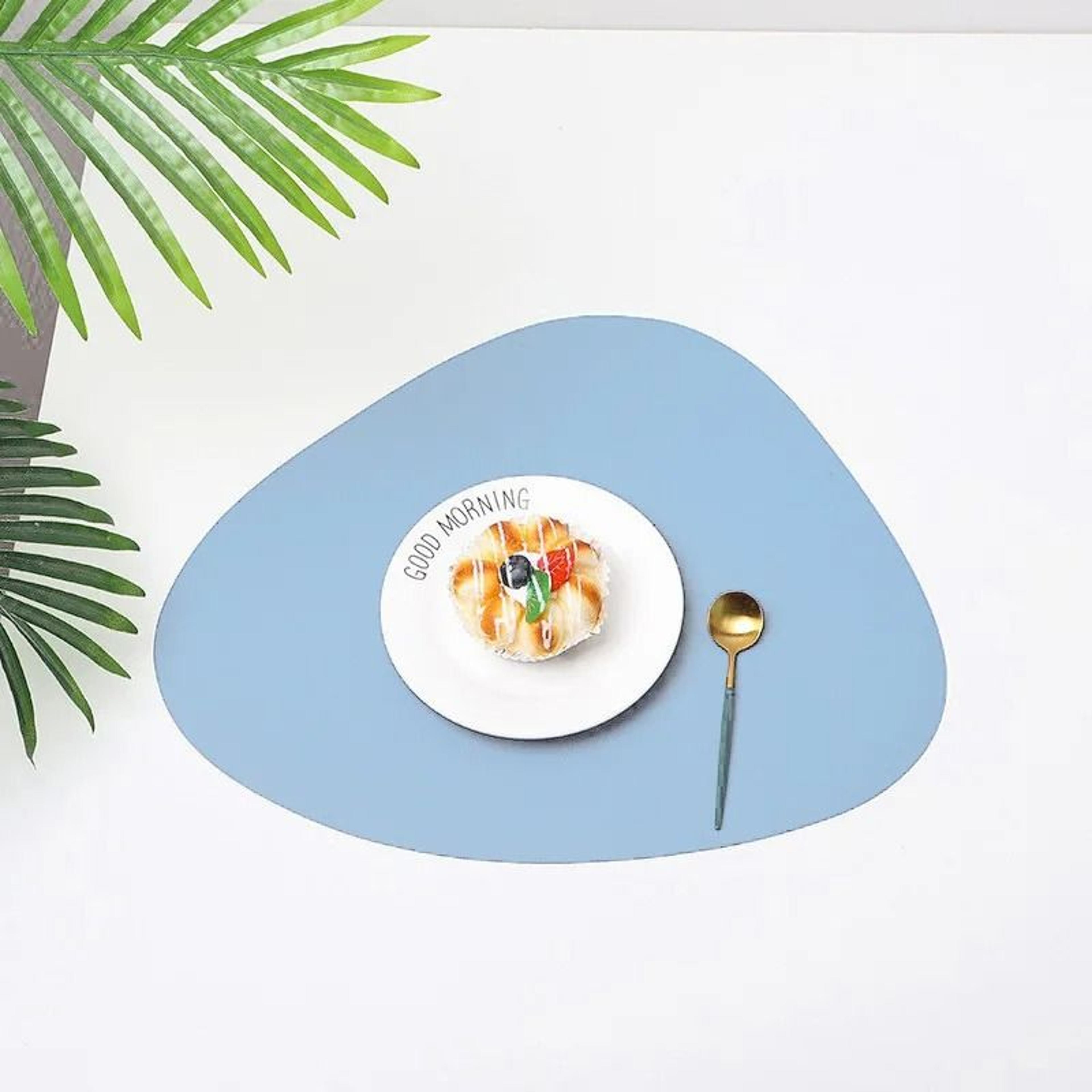 Nordic Triangle Leather Placemat Set  Heat Resistant Non Slip Modern Dining Table Mat 12