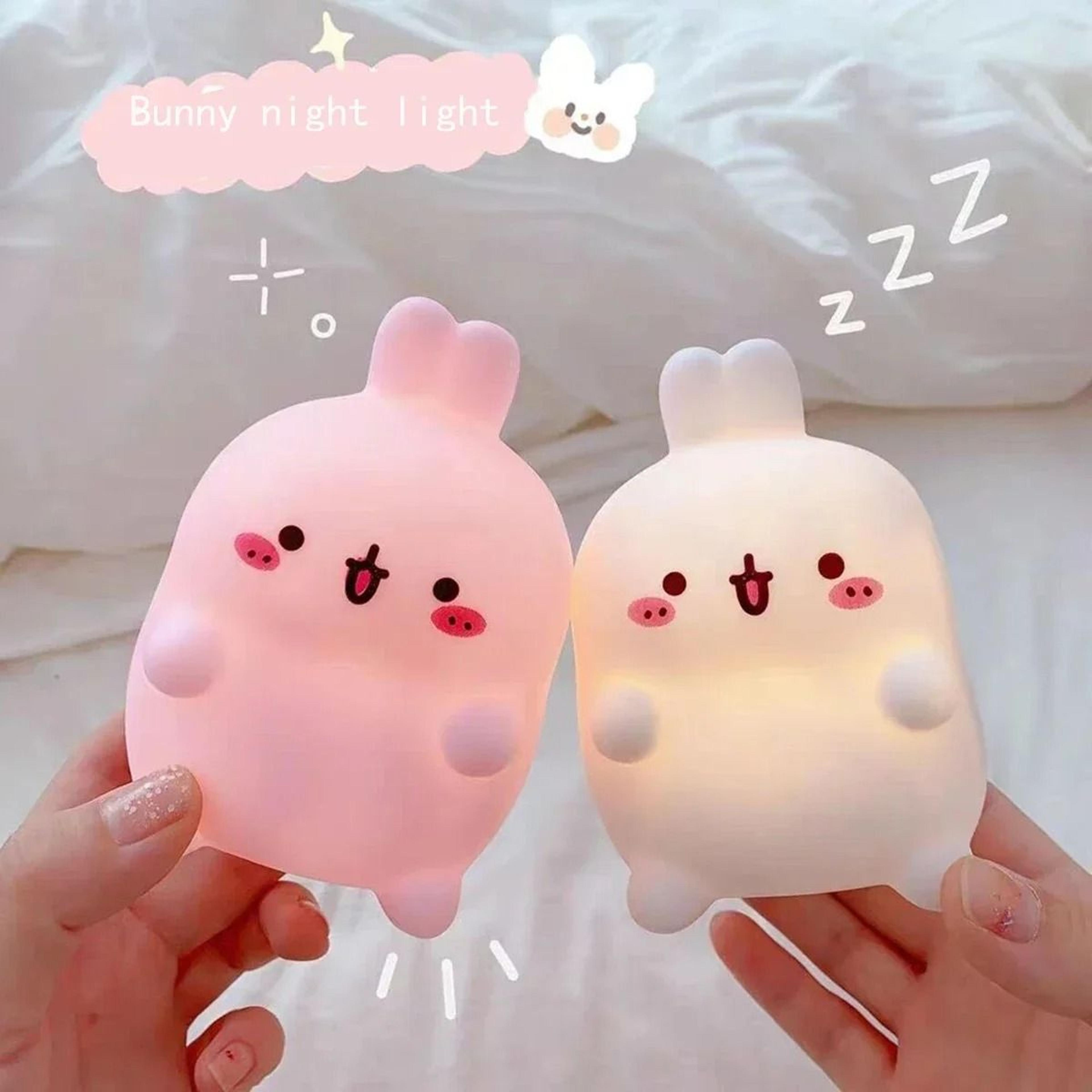 Cute Rabbit LED Bedside Lamp Non Plug In Decorative Bedroom Night Light 3