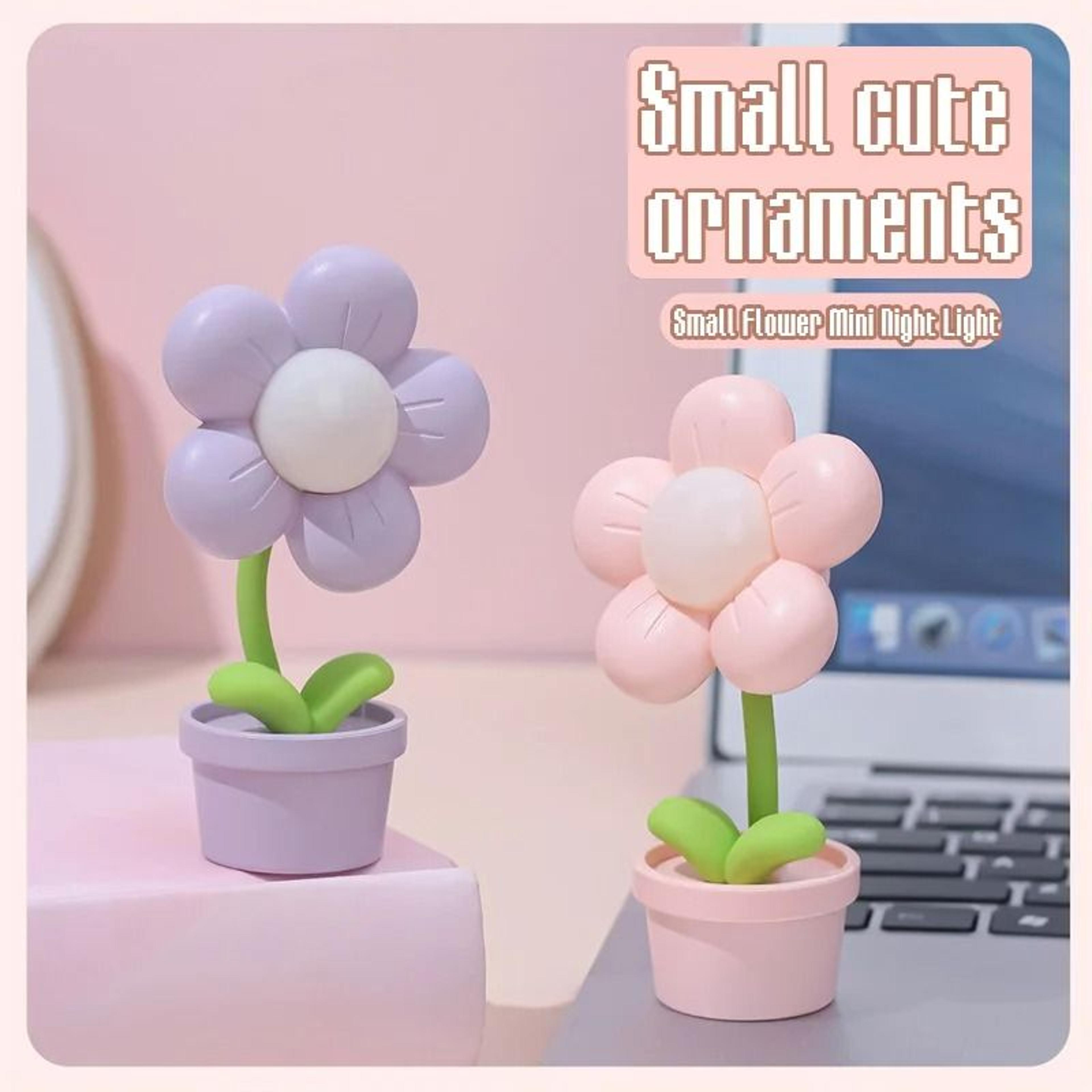 Mini LED Flower Night Light Cute Bedside Table Lamp For Kids Bedroom Decor 9