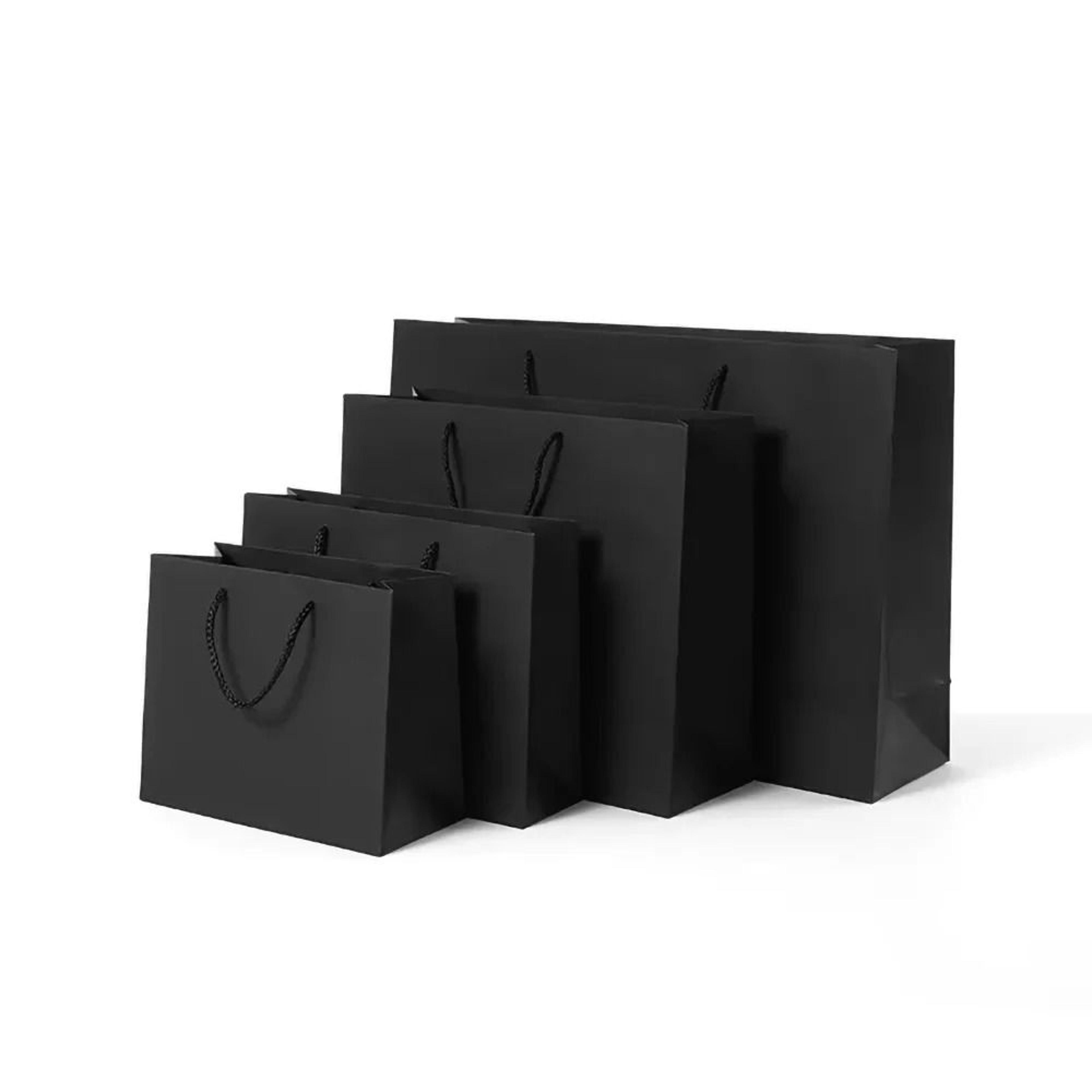 Black Kraft Paper Gift Bag For Wedding Party And Food Packaging 6
