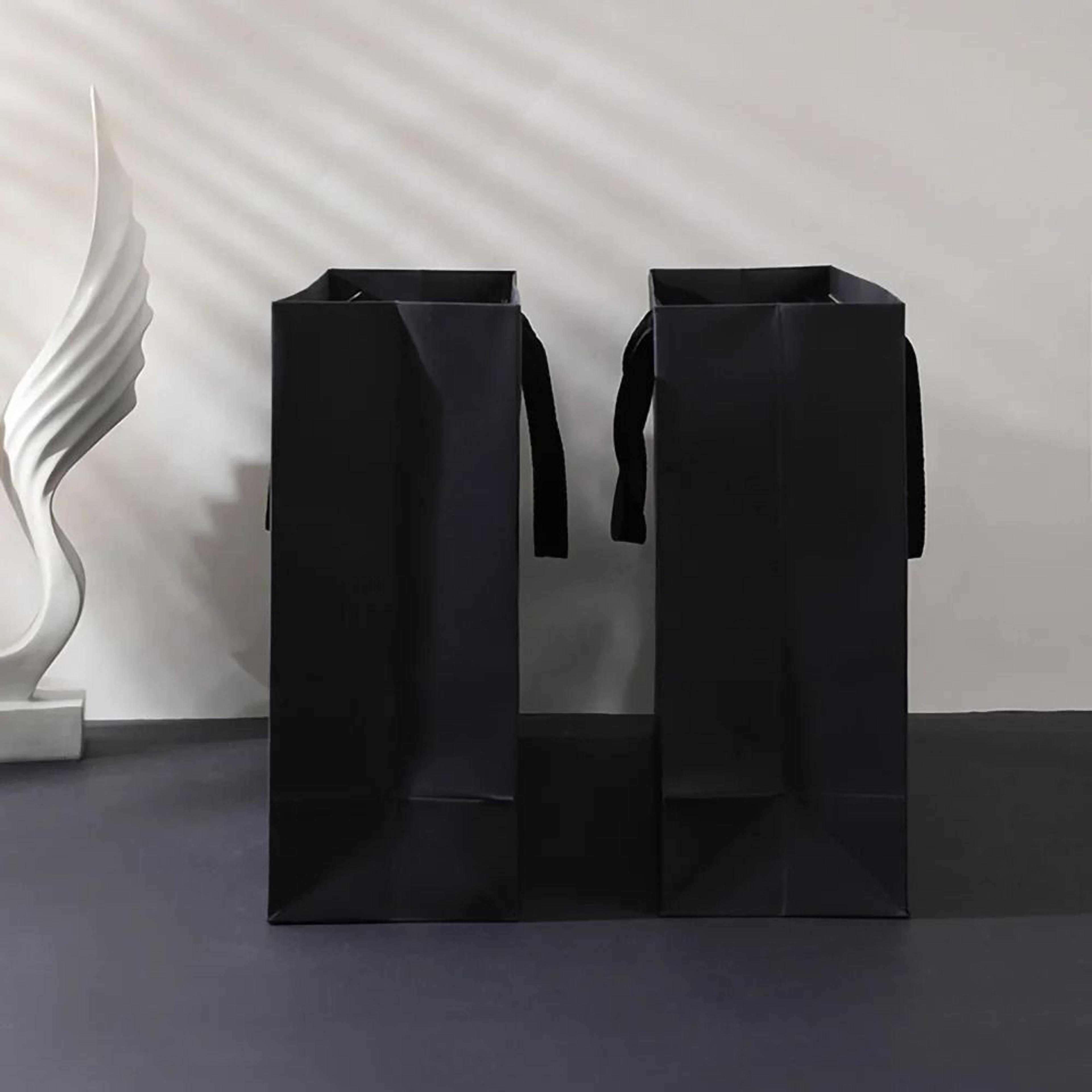 Black Kraft Paper Gift Bag For Wedding Party And Food Packaging 9