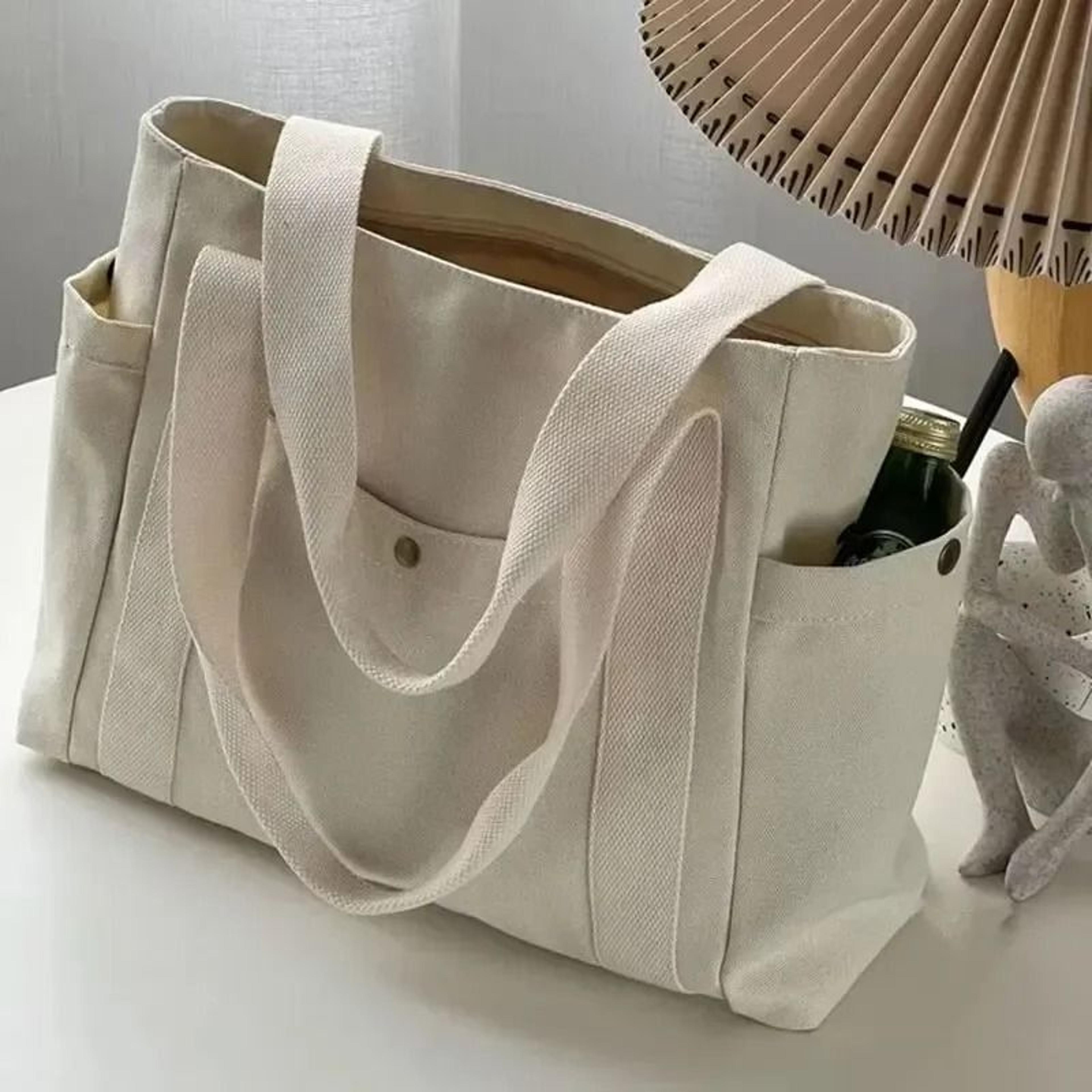 Versatile Large Capacity Canvas Shoulder Tote Bag For Work And Students 6