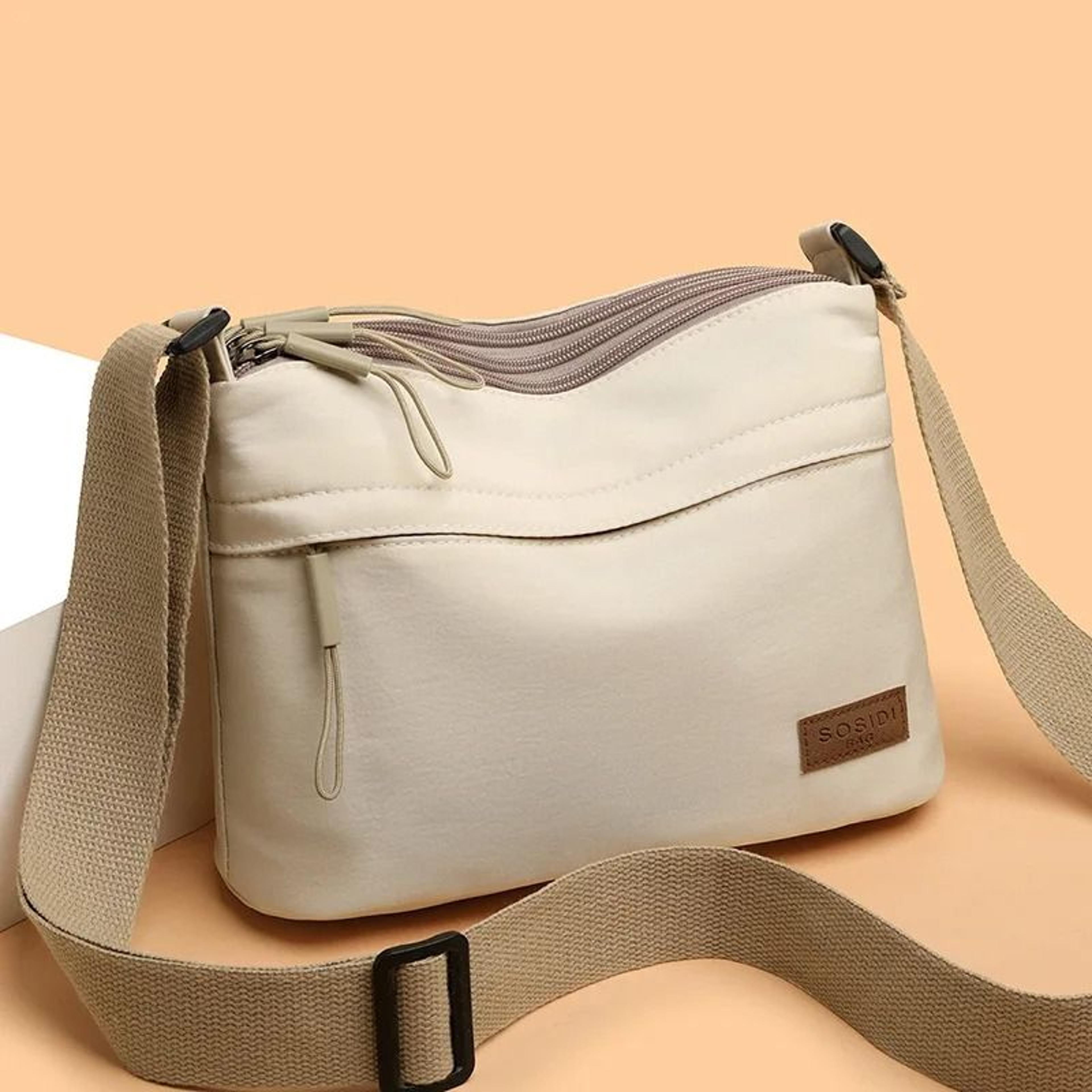 High Capacity Multi Pocket Canvas Shoulder Crossbody Bag For Women 0