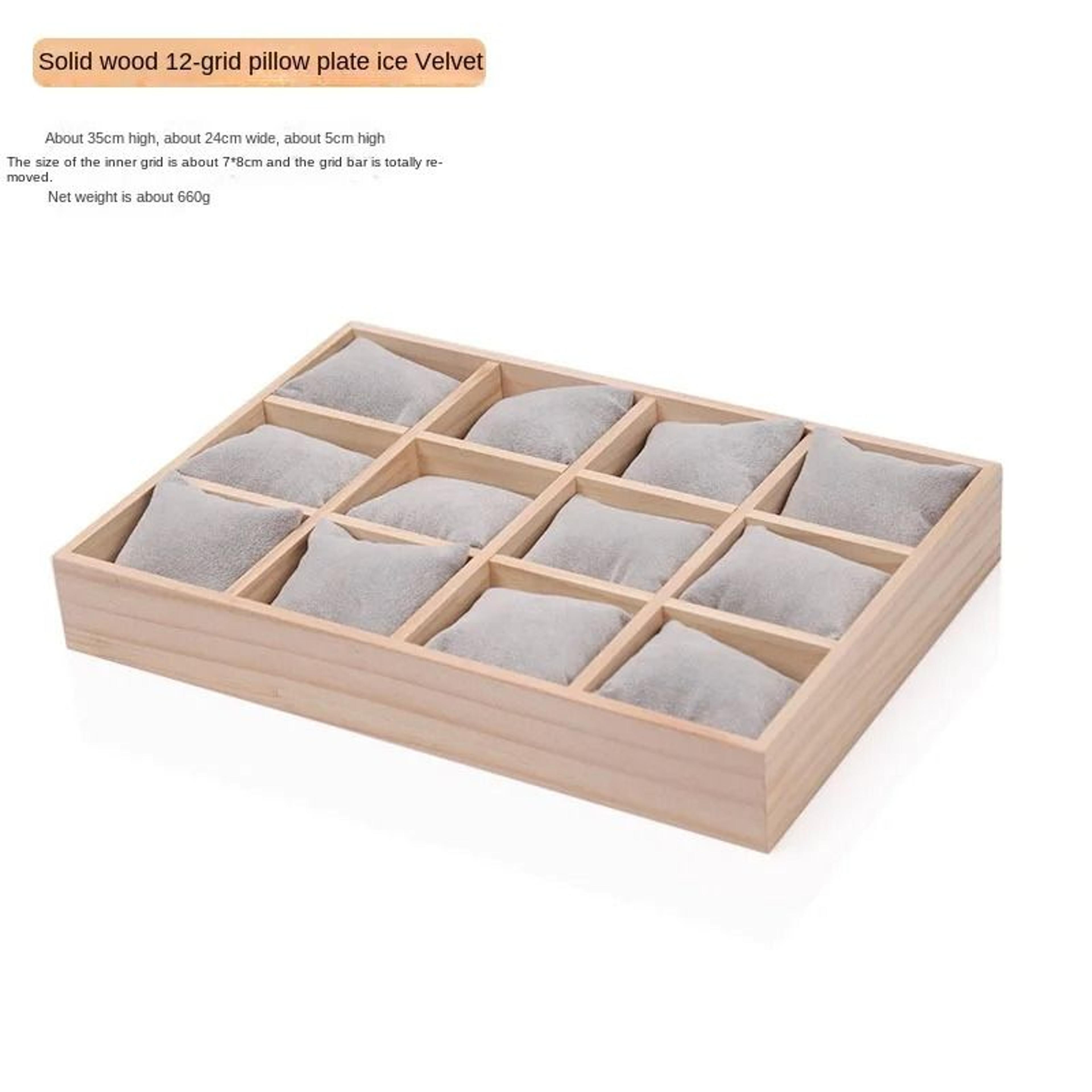 Solid Wood 12 Slot Watch Organizer Display Frame With Pillow Cushions 3