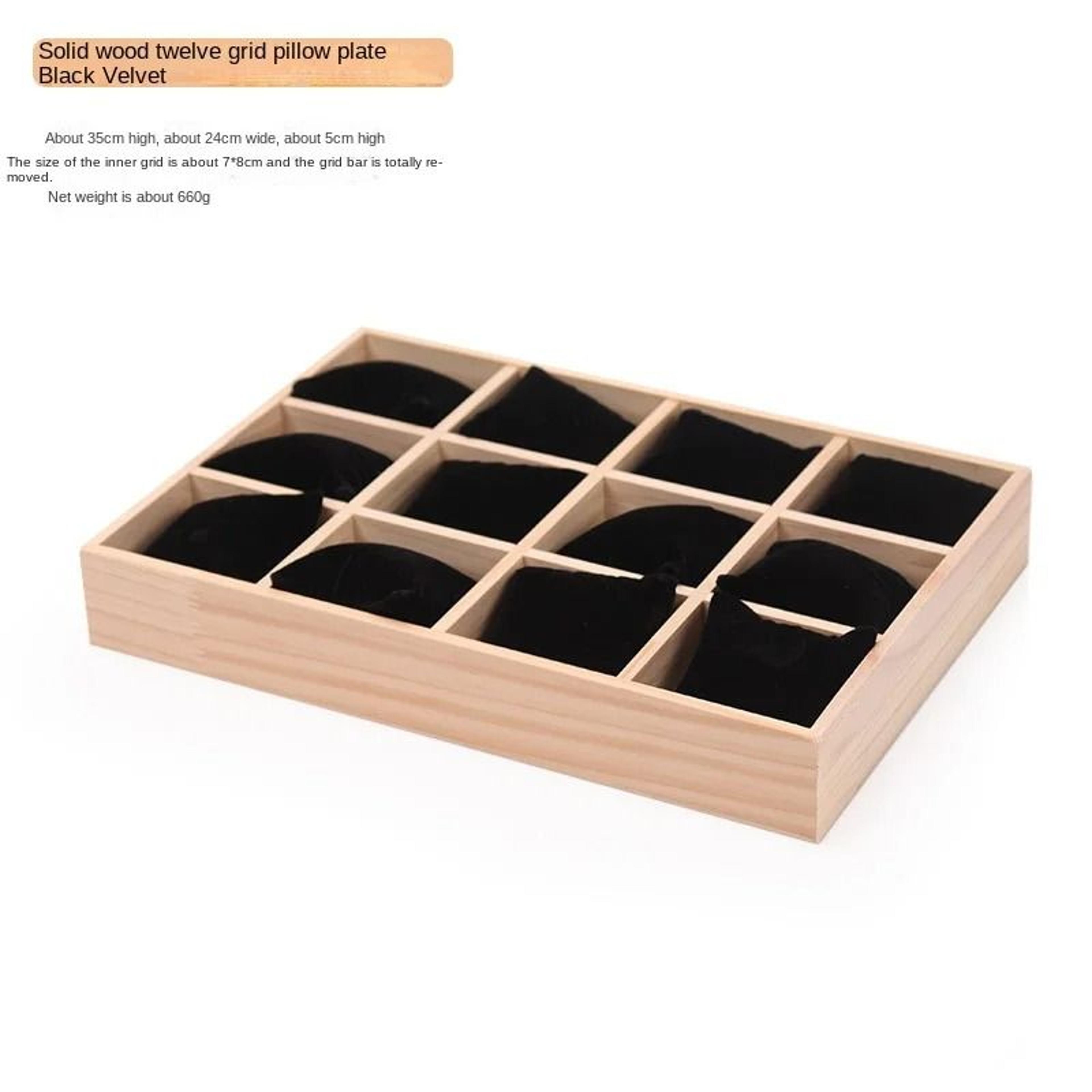 Solid Wood 12 Slot Watch Organizer Display Frame With Pillow Cushions 1