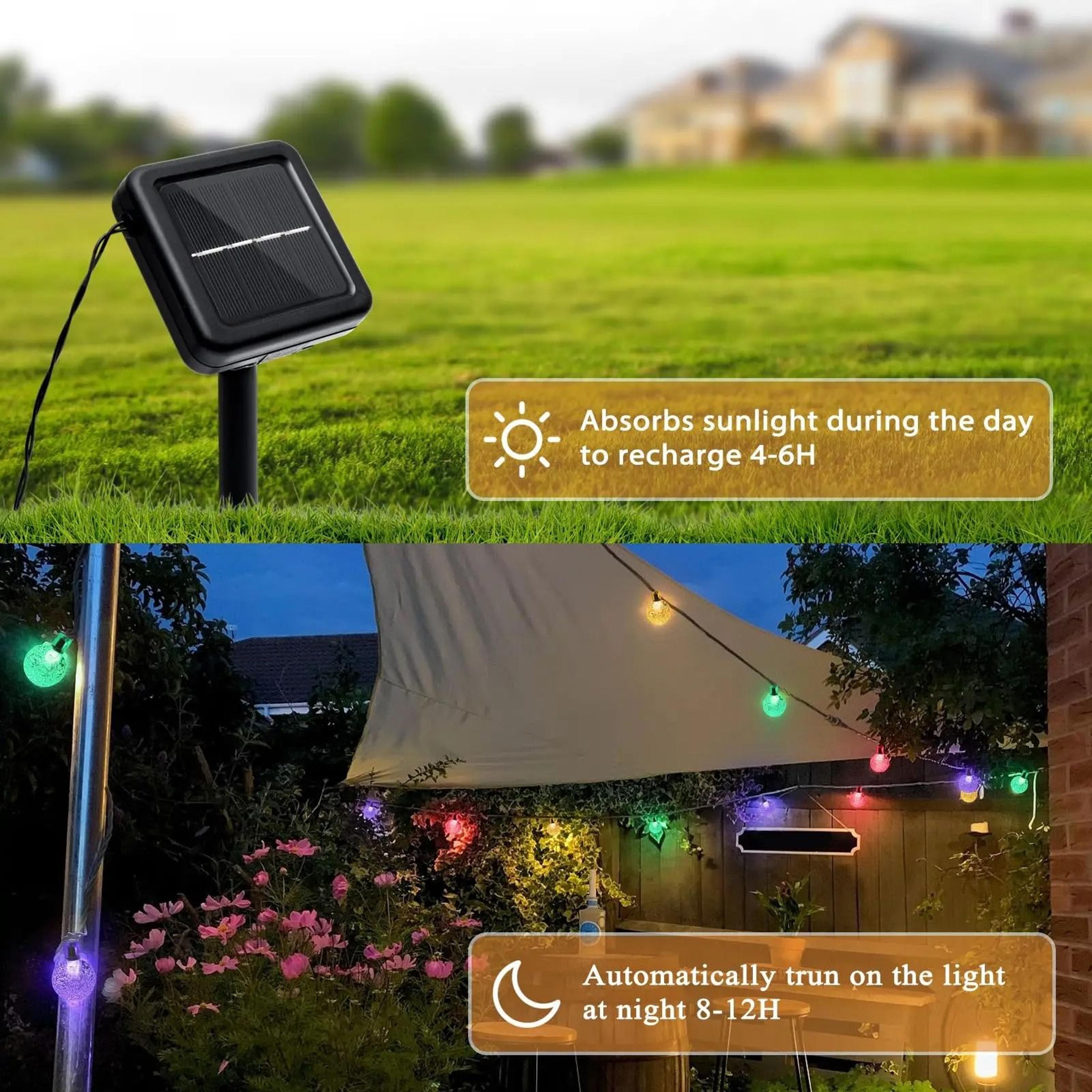 BubbleGlow Solar Bubble String Lights Outdoor Garden Decorative Party Lights 4