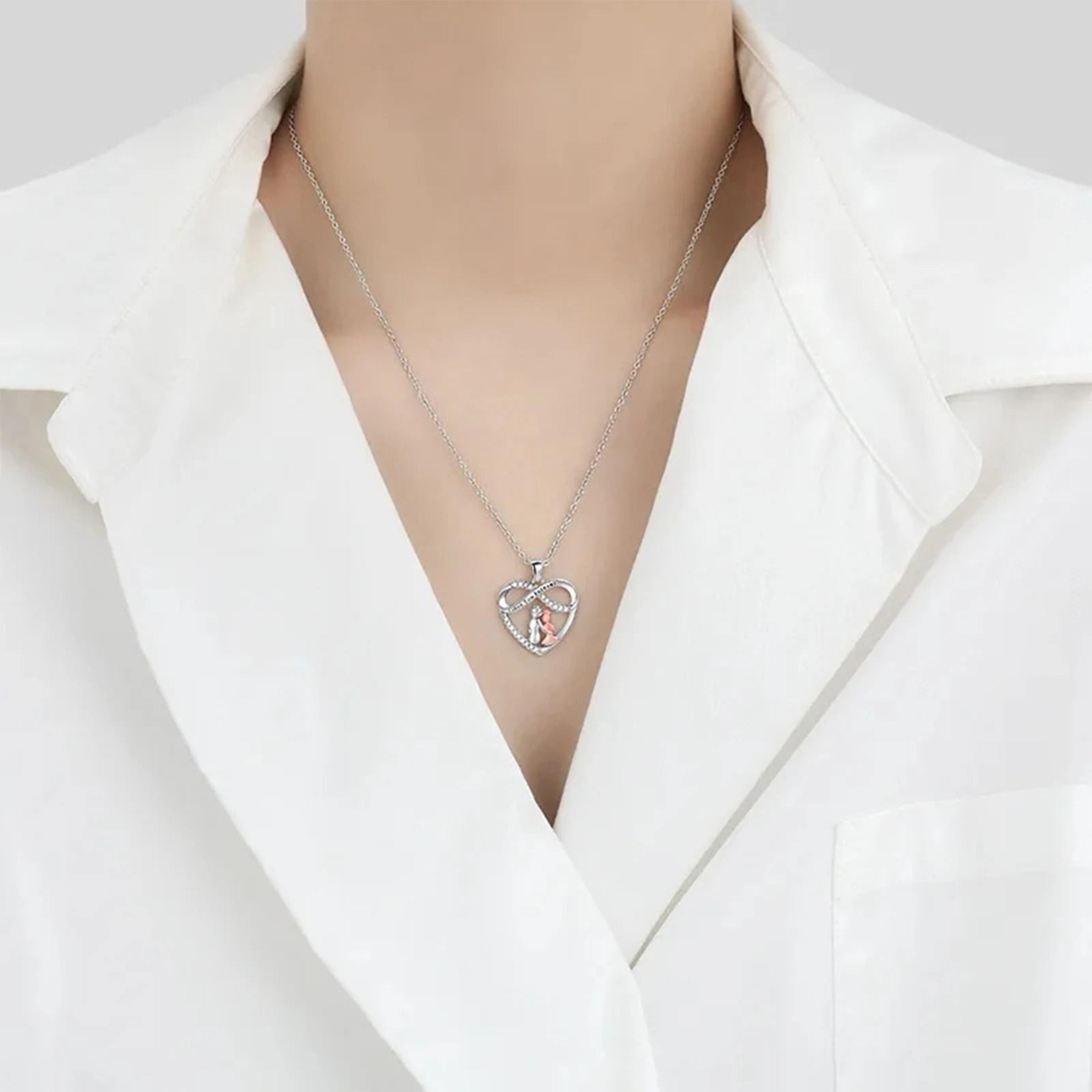 EndlessLove Grandma Granddaughter Necklace Zirconia Heart Pendant Gift 3