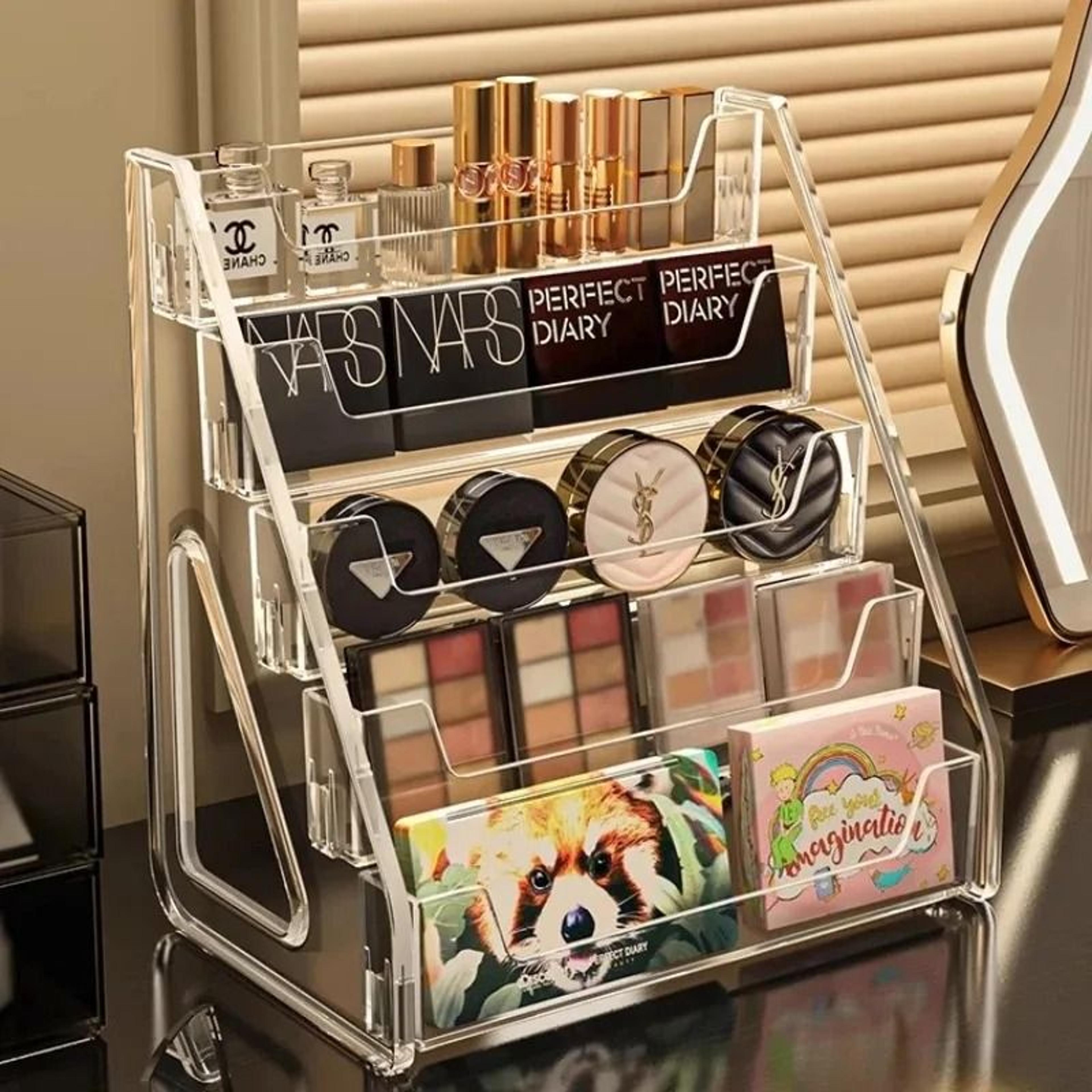 ClearStep Acrylic Makeup Organizer Display Stand For Vanity Storage 3