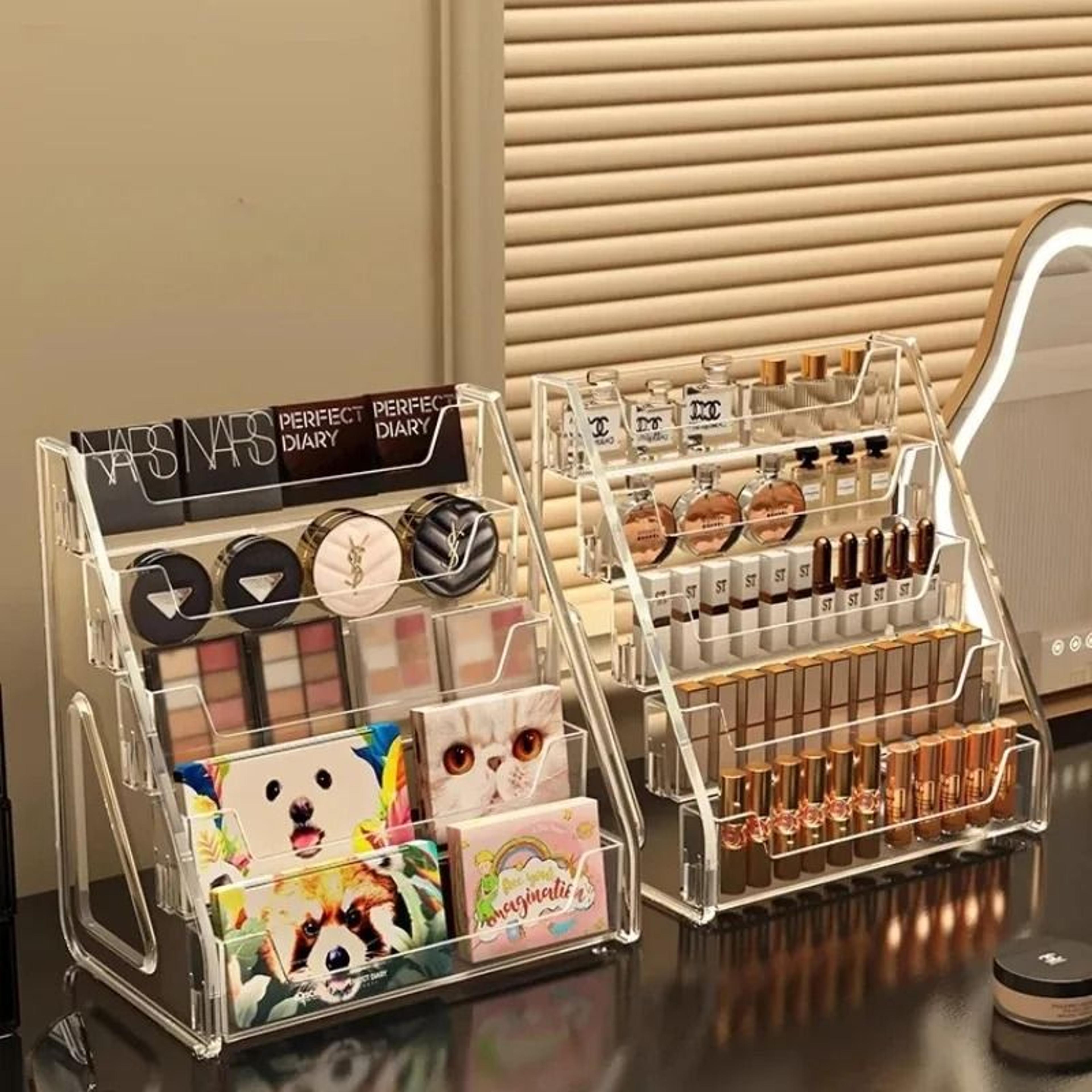ClearStep Acrylic Makeup Organizer Display Stand For Vanity Storage 0