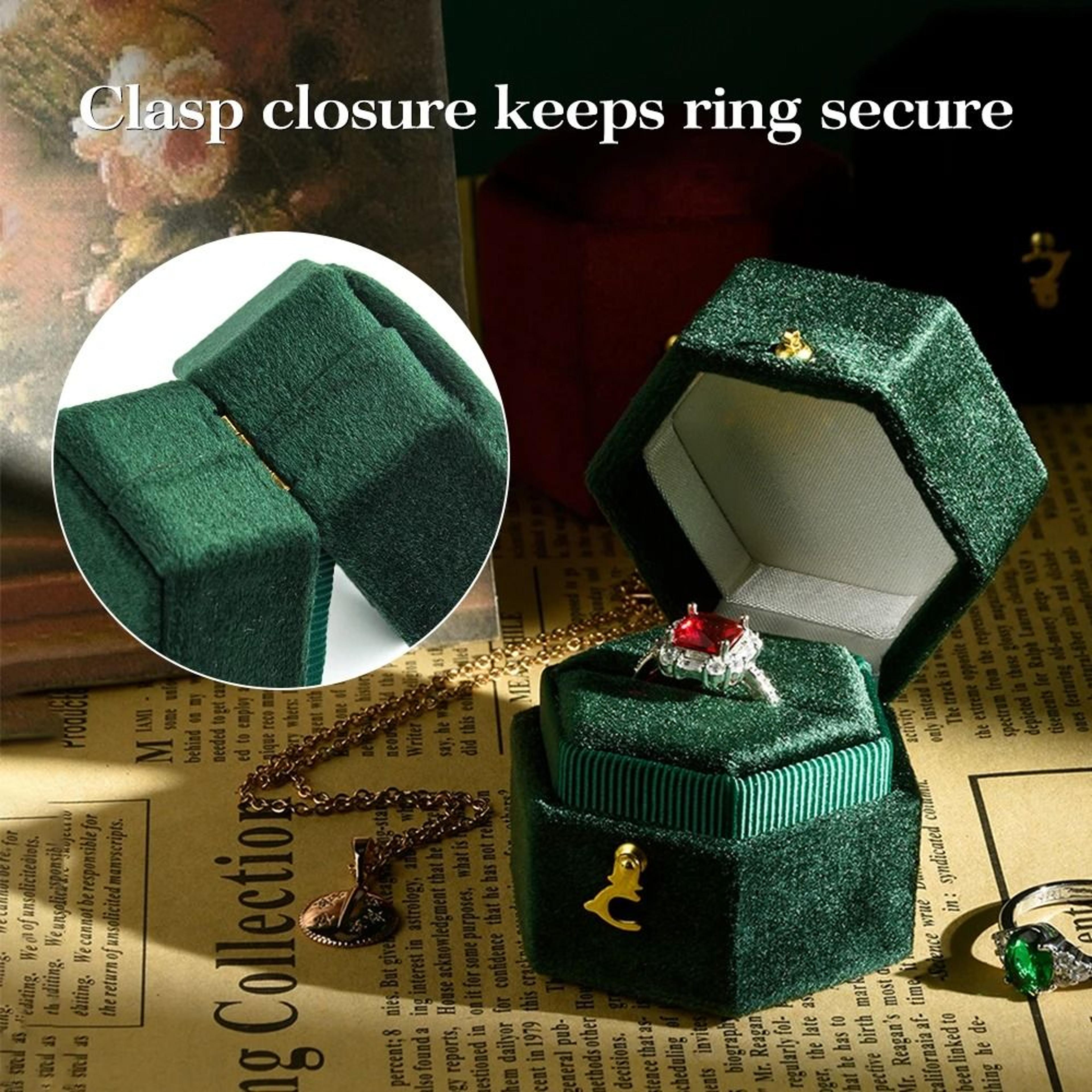 Mini Velvet Hexagon Ring Box Elegant Wedding And Engagement Jewelry Case 10