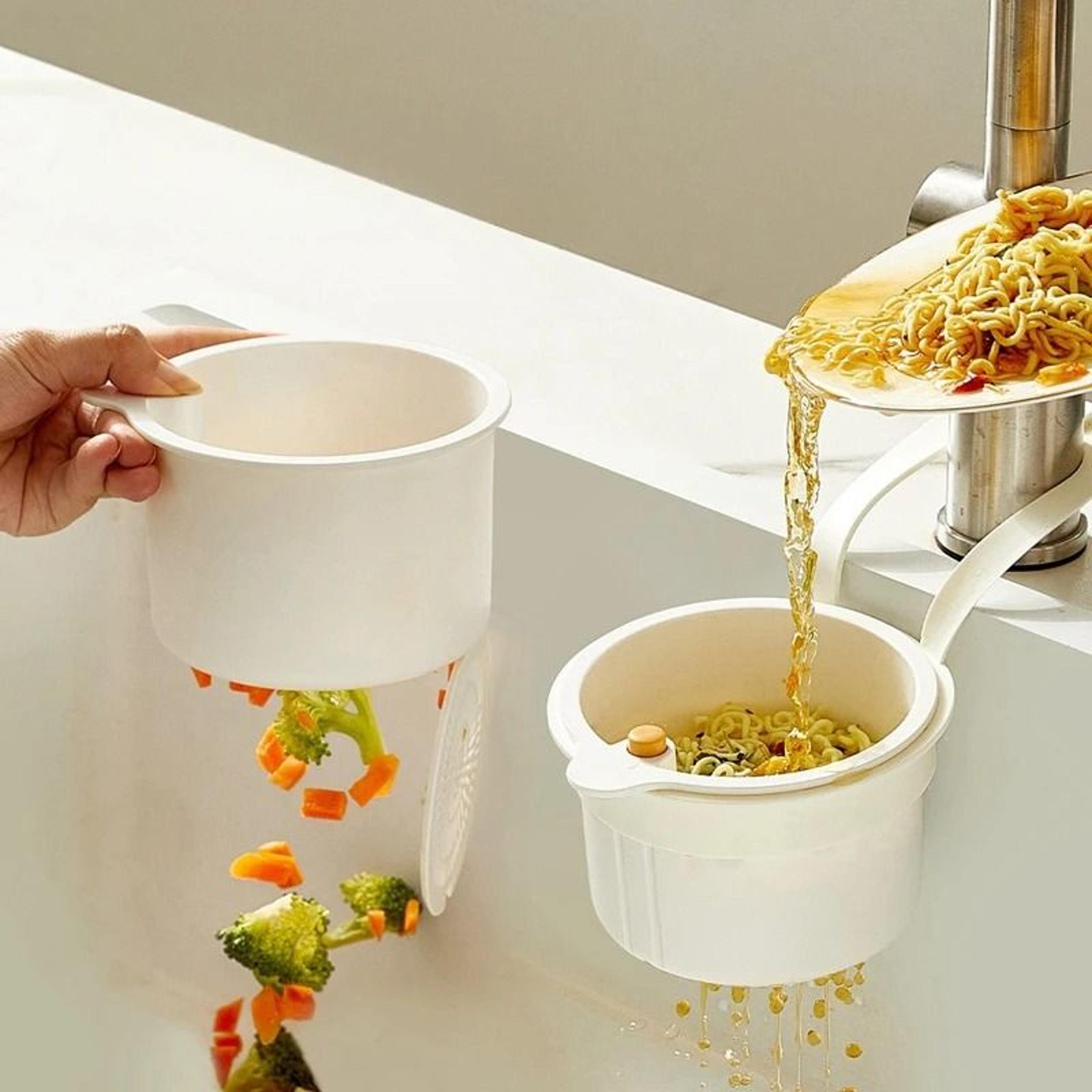 Adjustable Sink Strainer Basket Hanging Kitchen Sink Drain Organizer 12