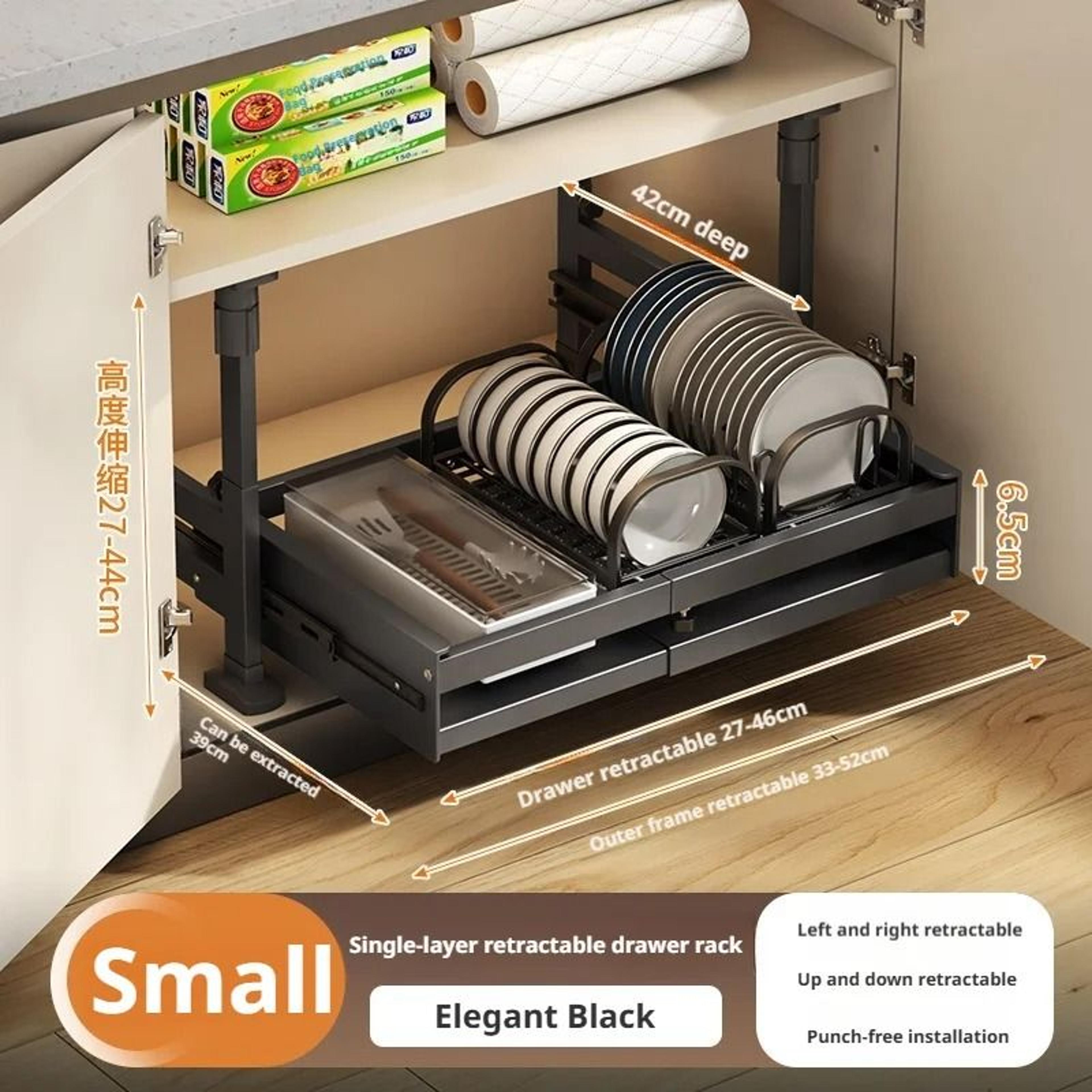 Pull Out Kitchen Cabinet Organizer Sliding Drawer Basket Shelf 7