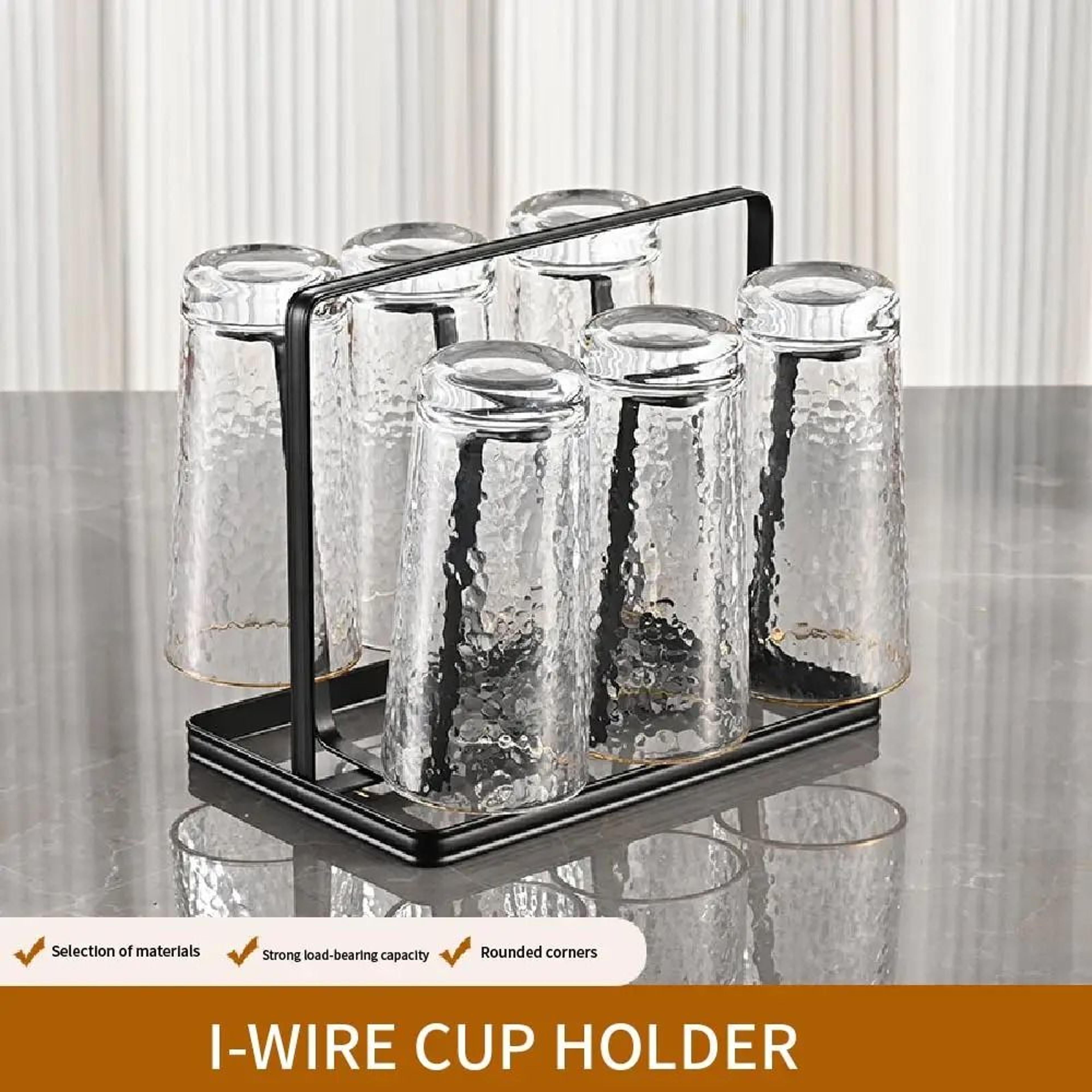 6 Cup Glass Drying Rack Non Slip Mug And Bottle Organizer 6