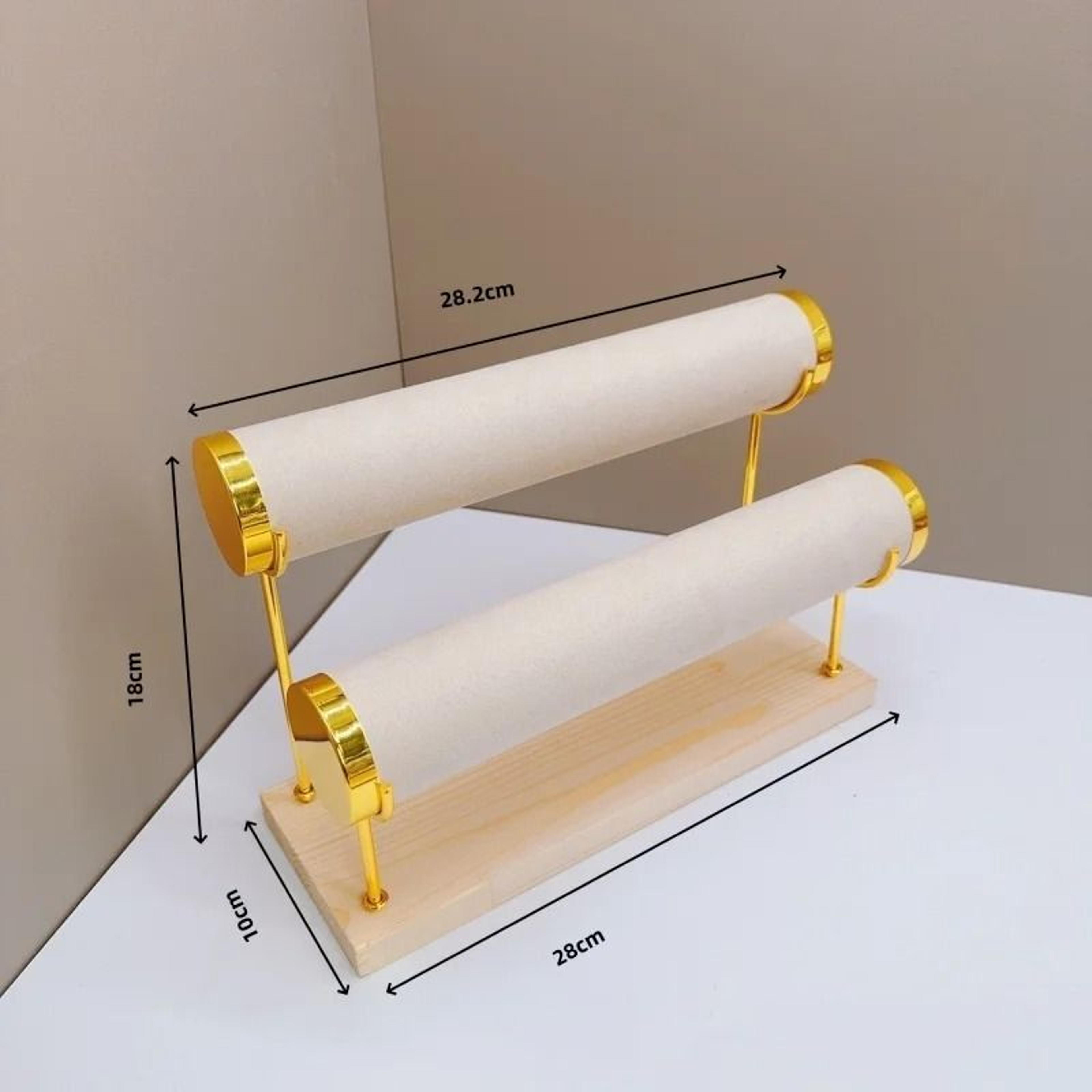 Detachable Bracelet Holder Stand Jewelry Display With Wooden Tray 6