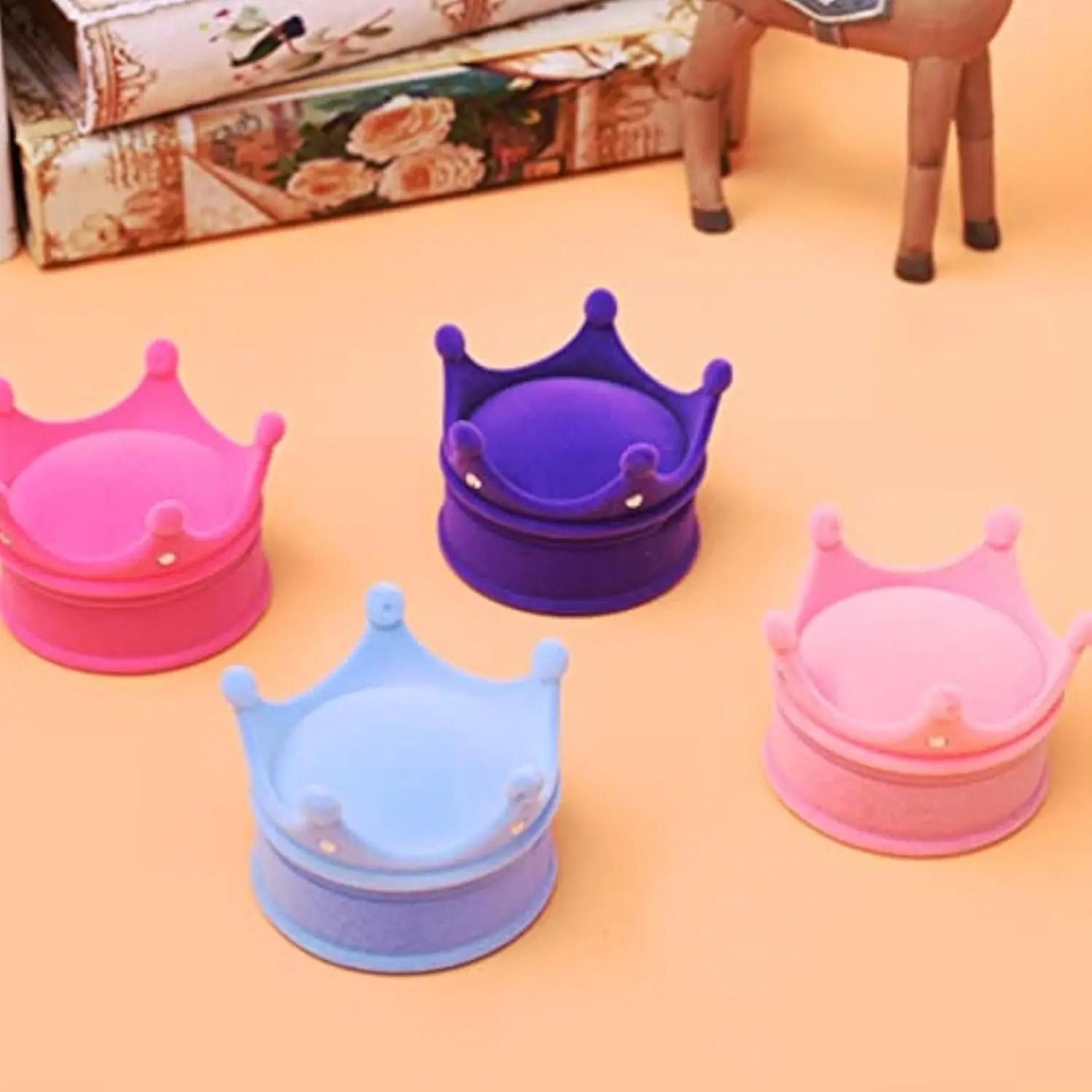 Crown Velvet Jewelry Box Ring Necklace Gift Display Case 5