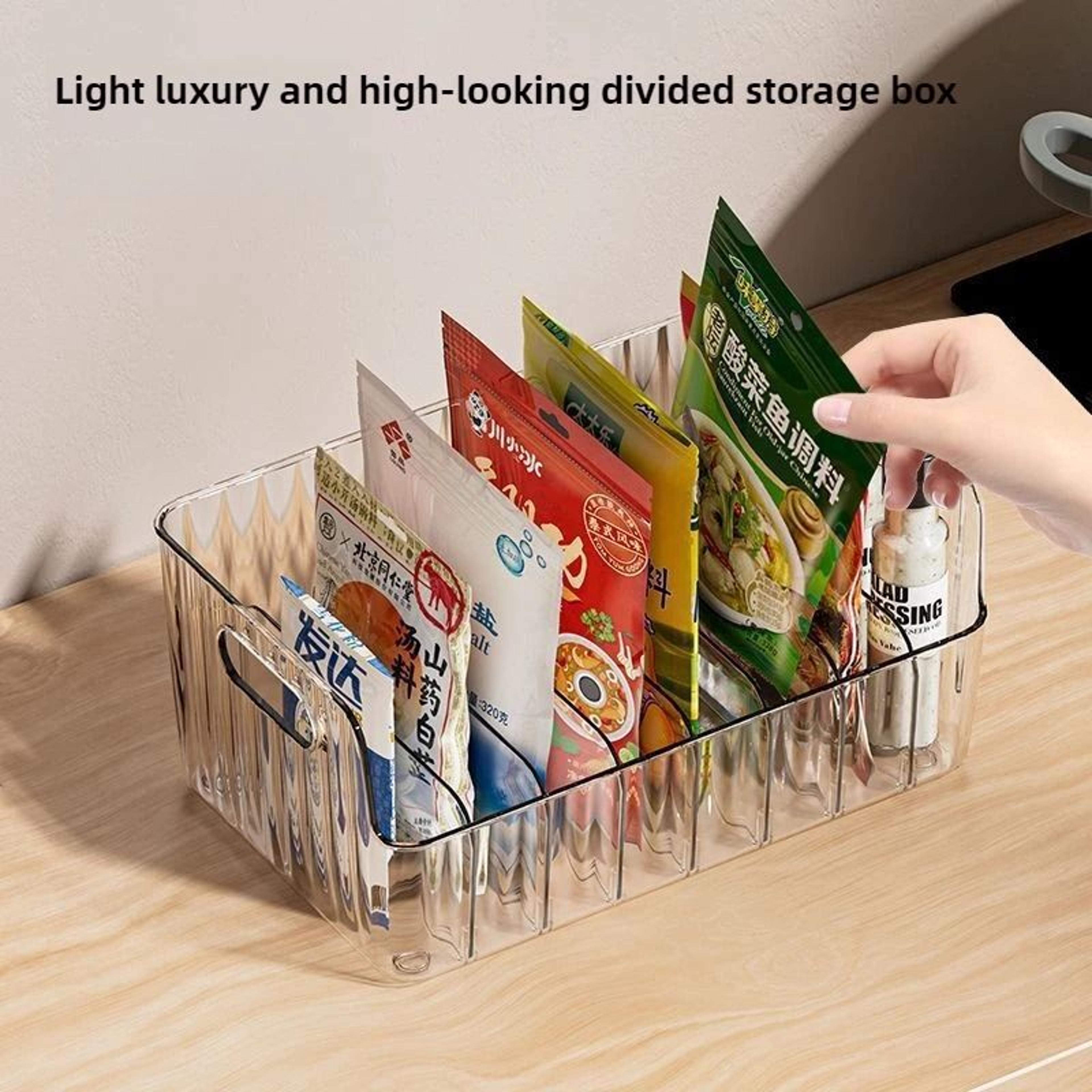 ClearView Spice Rack Organizer Box Large Capacity Kitchen Countertop Organizer With Divided Storage 8