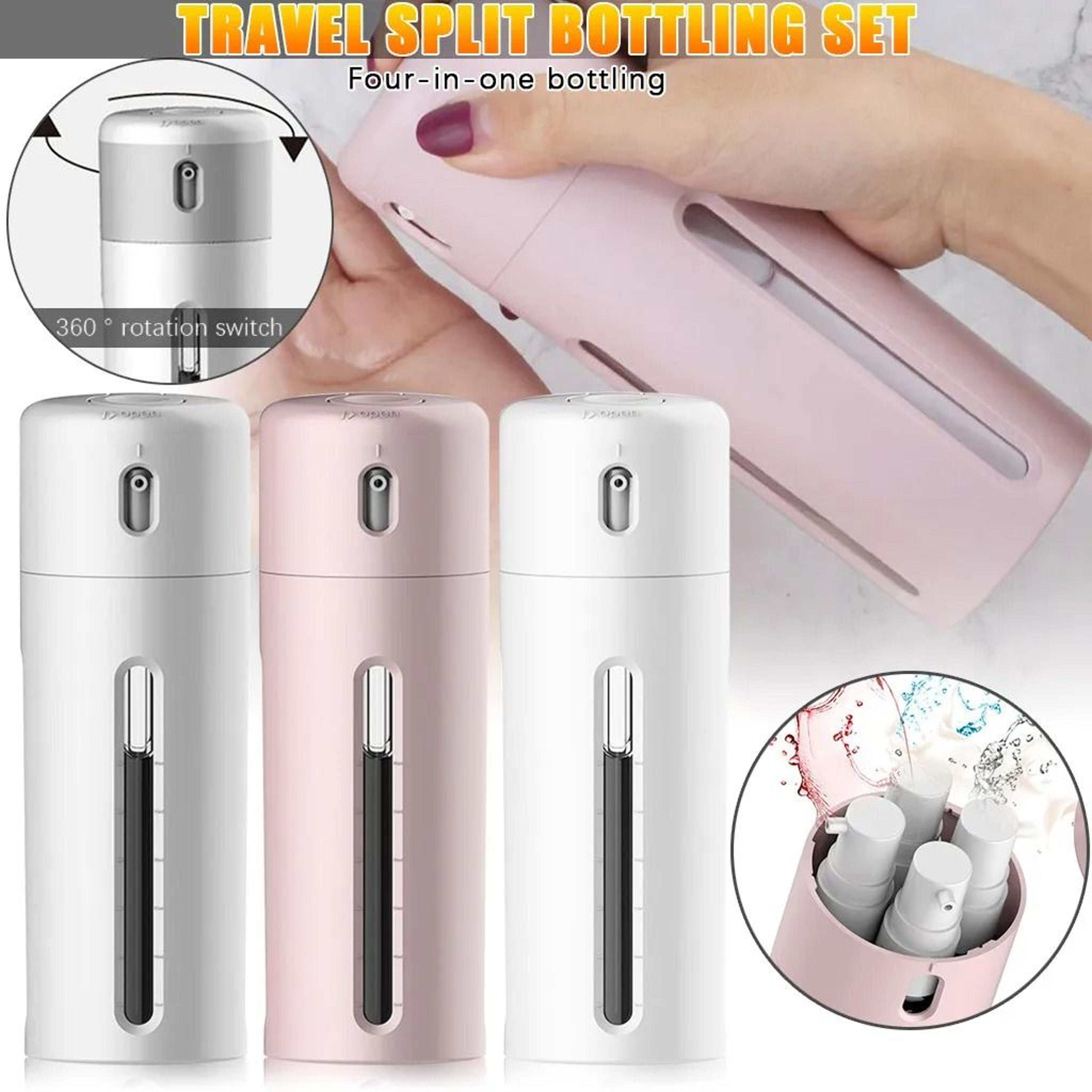 TravelEase 4 In 1 Travel Dispenser Bottle Portable Travel Shampoo Lotion Container Refillable Cosme 9