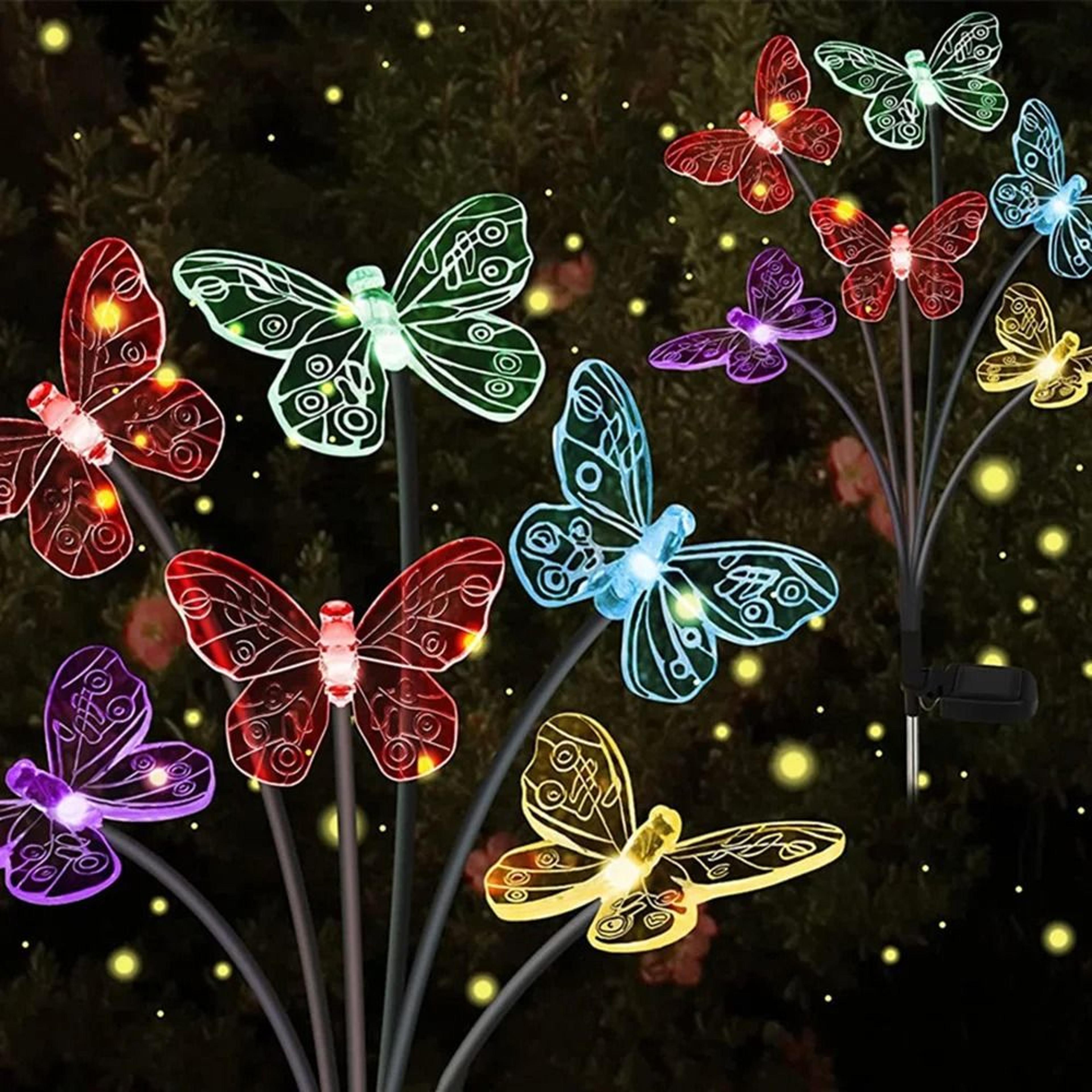 decorative solar butterfly garden lights waterproof led landscape lawn lamp