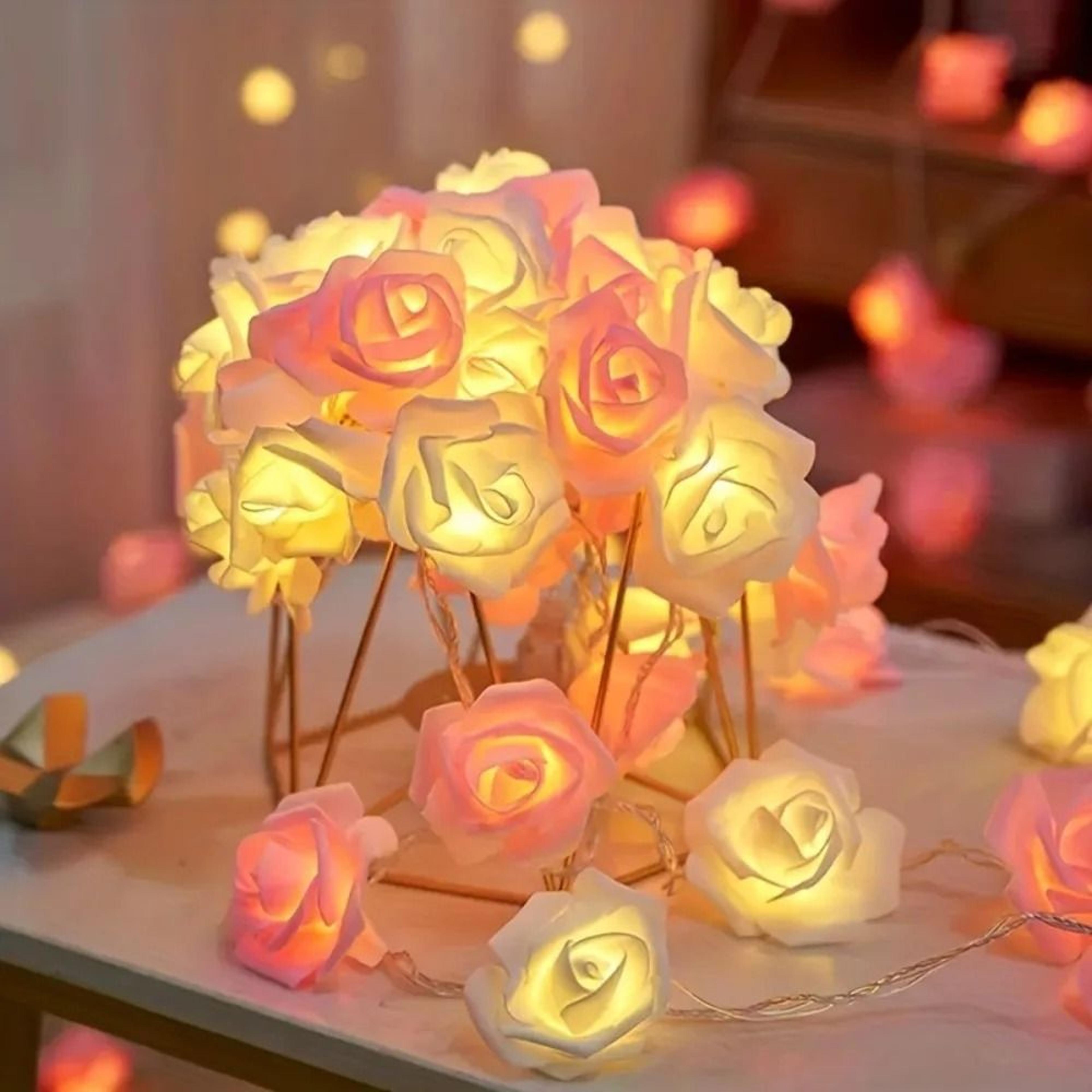 Romantic Rose LED Fairy String Lights  2M Flower Decorative Lights For Bedroom  Garden 3