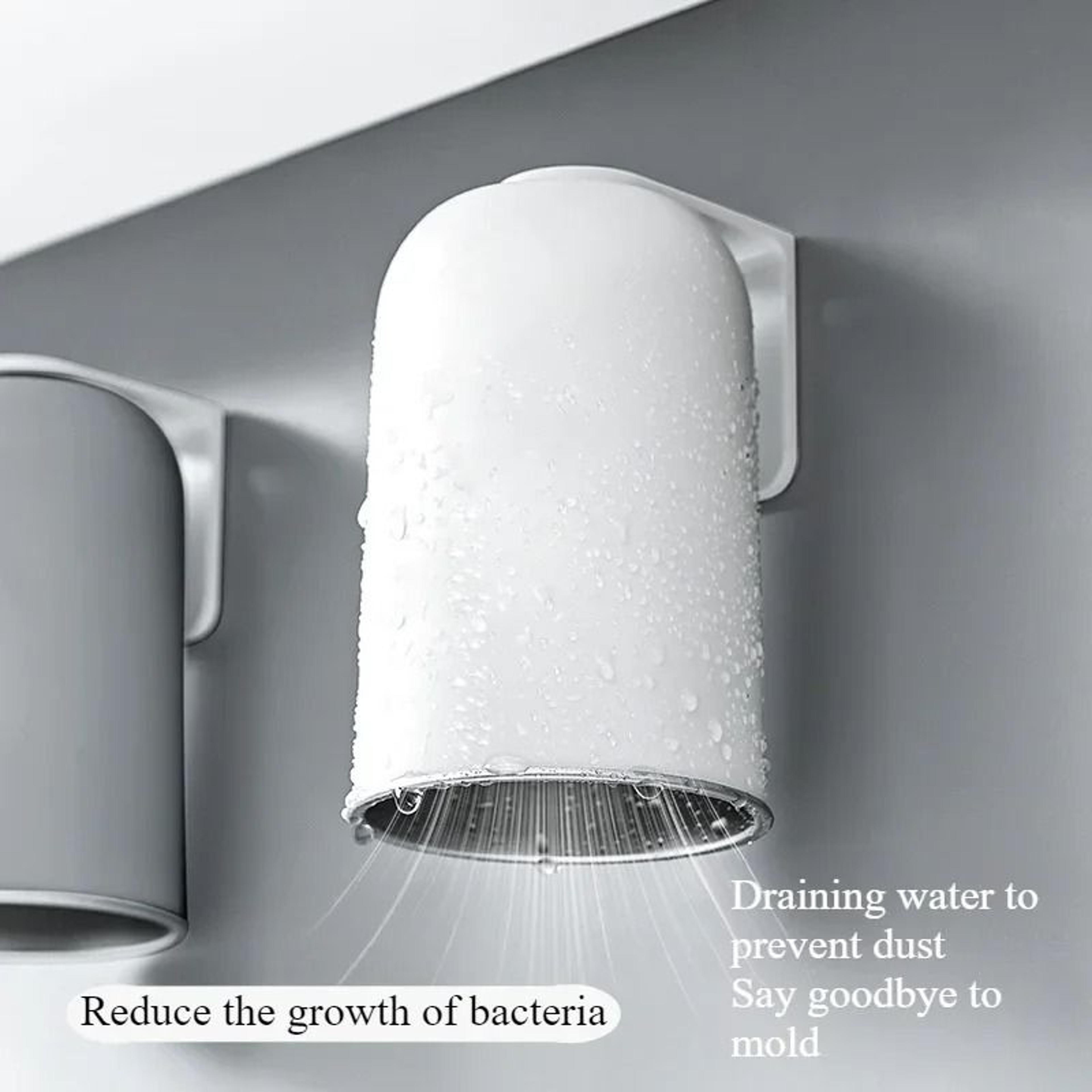 Magnetic Stainless Steel Toothbrush Holder With Cup Wall Mount Bathroom Storage Organizer 9