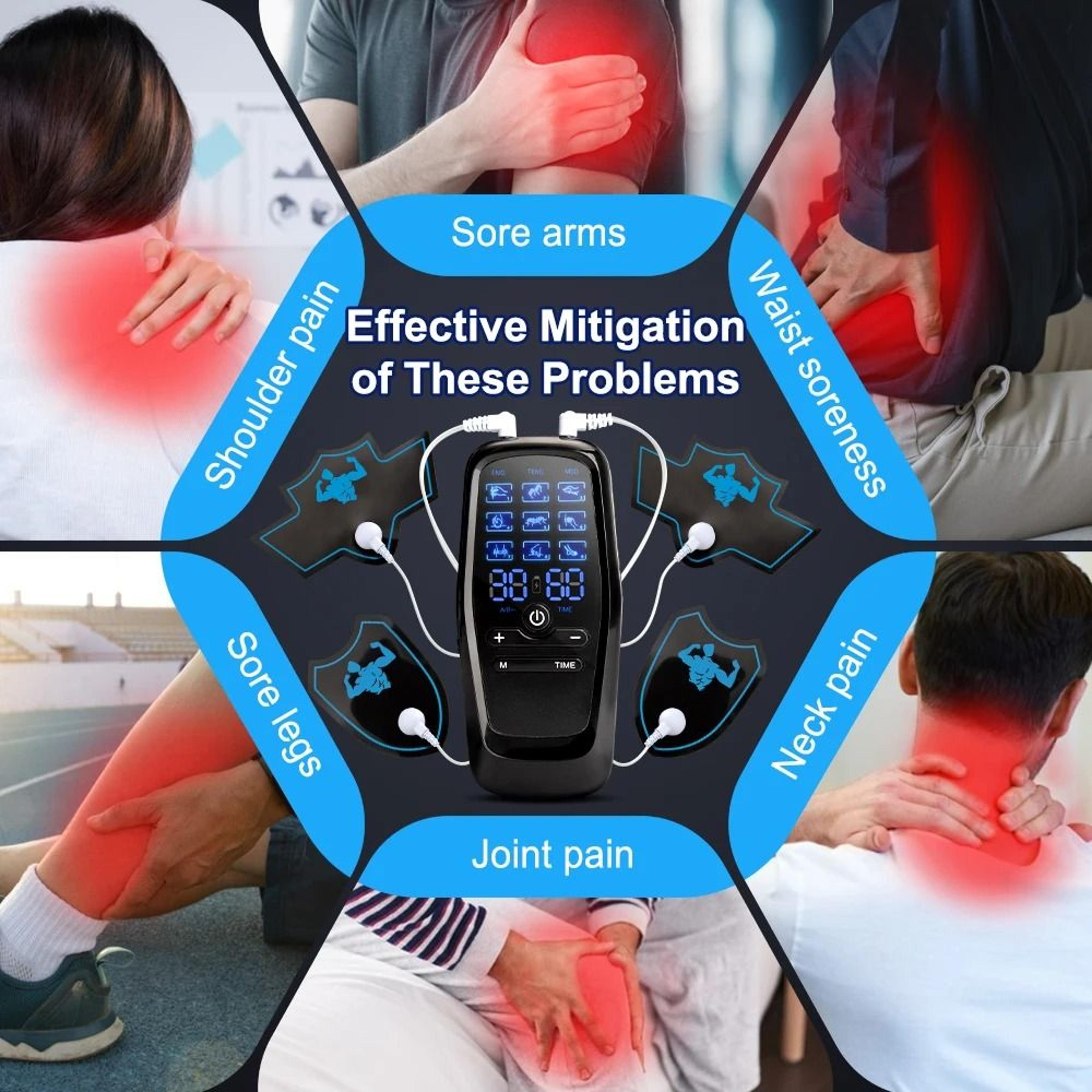 Digital TENS Muscle Stimulator Portable EMS Therapy Massager 12