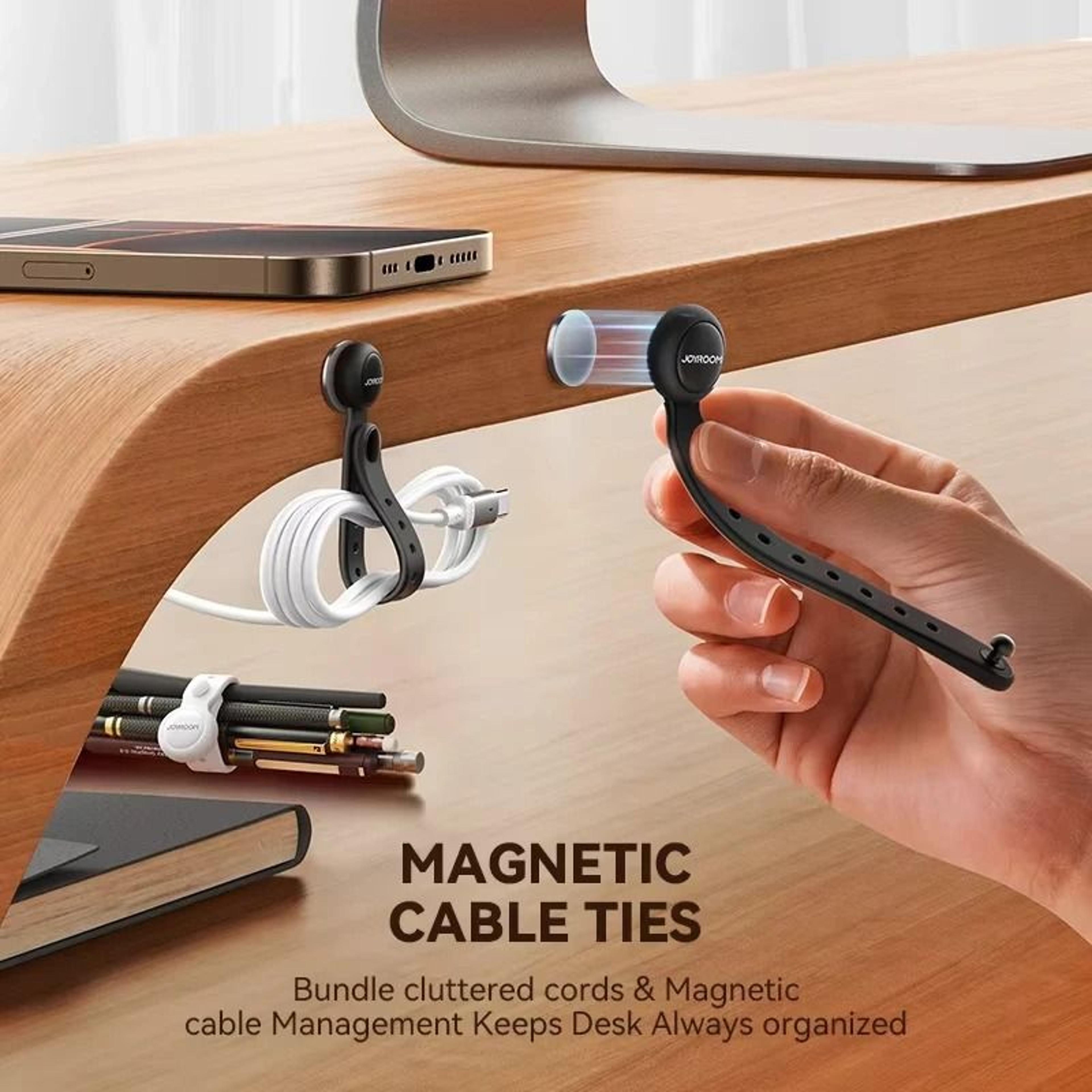 MagniWrap Magnetic Cable Ties Adjustable Cable Organizer Straps Set Of 6 8