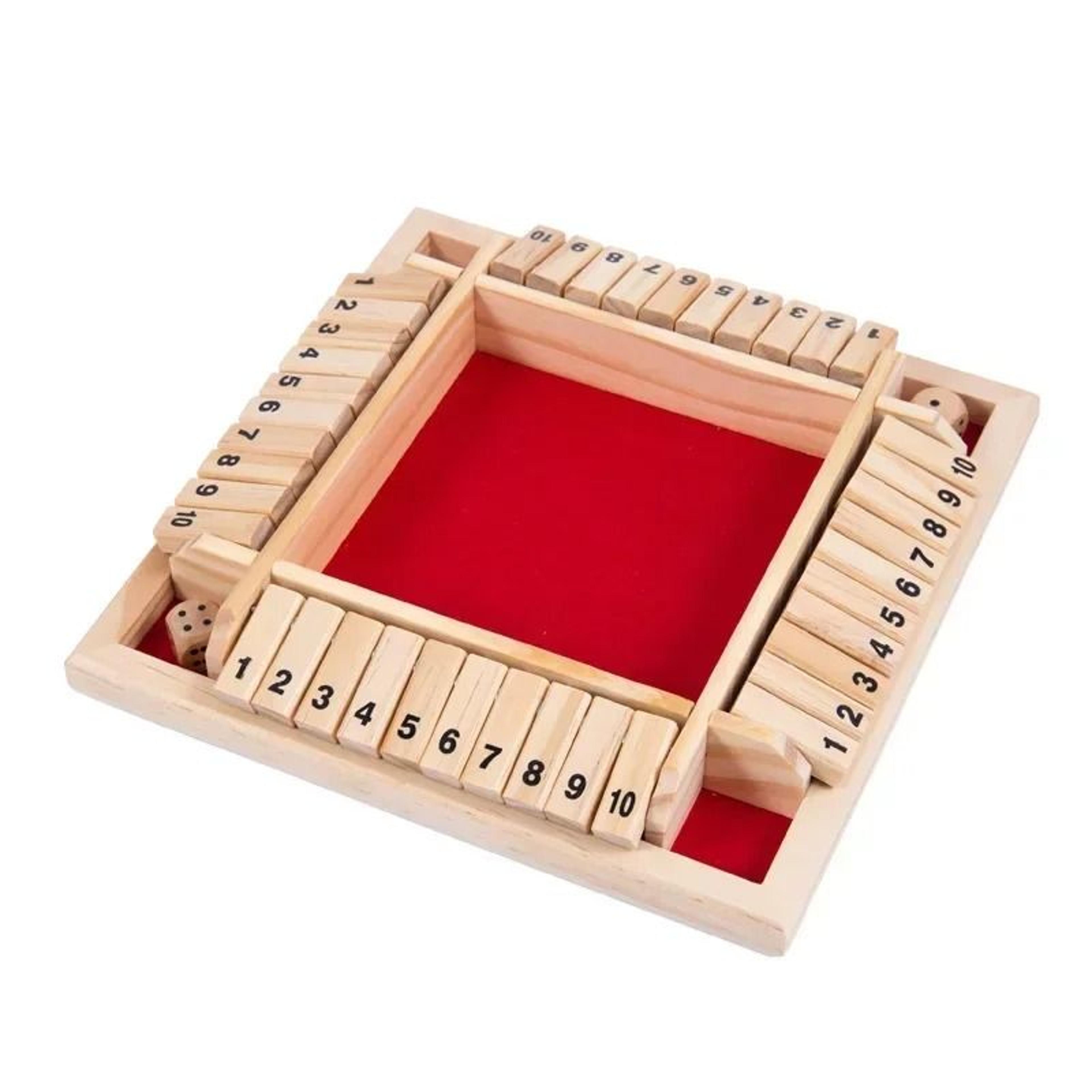 Wooden Shut The Box Board Game For 4 Players  Family Dice Math Game 3