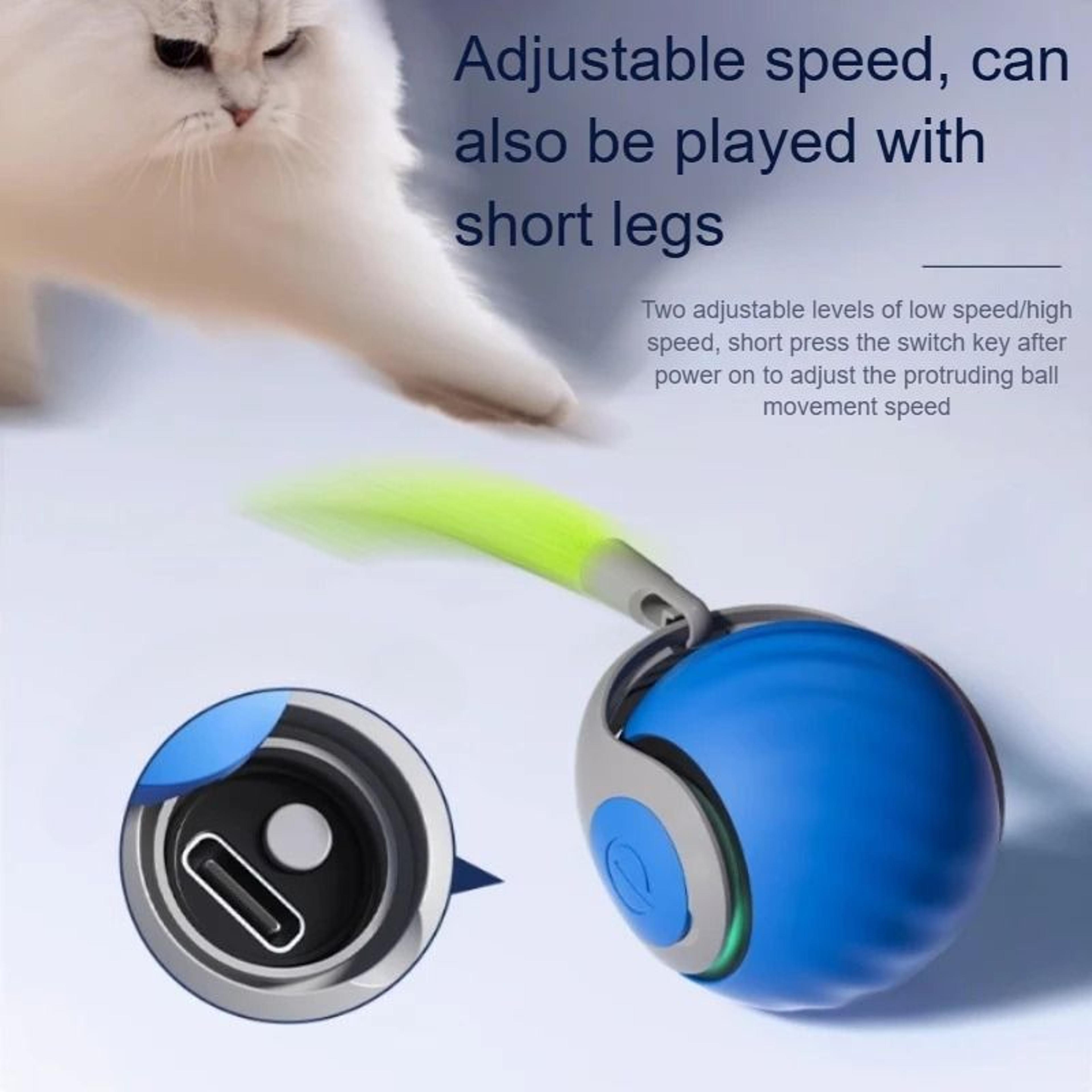 USB Rechargeable Interactive Cat Toy Ball Automatic Smart Cat Toy Rolling Ball With Tail 3