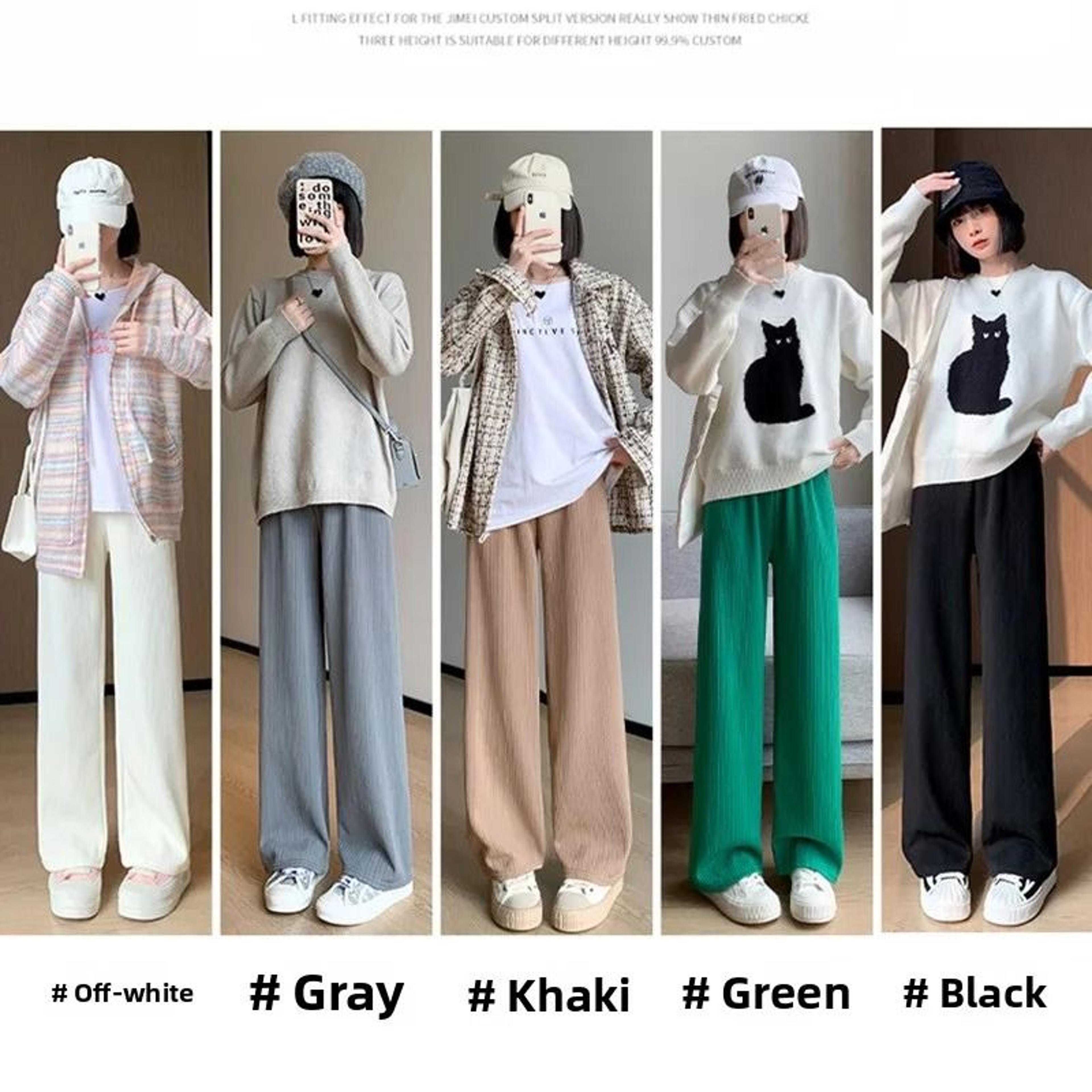 womens fleece lined wide leg pants cozy high waist winter pants thick casual straight leg trousers