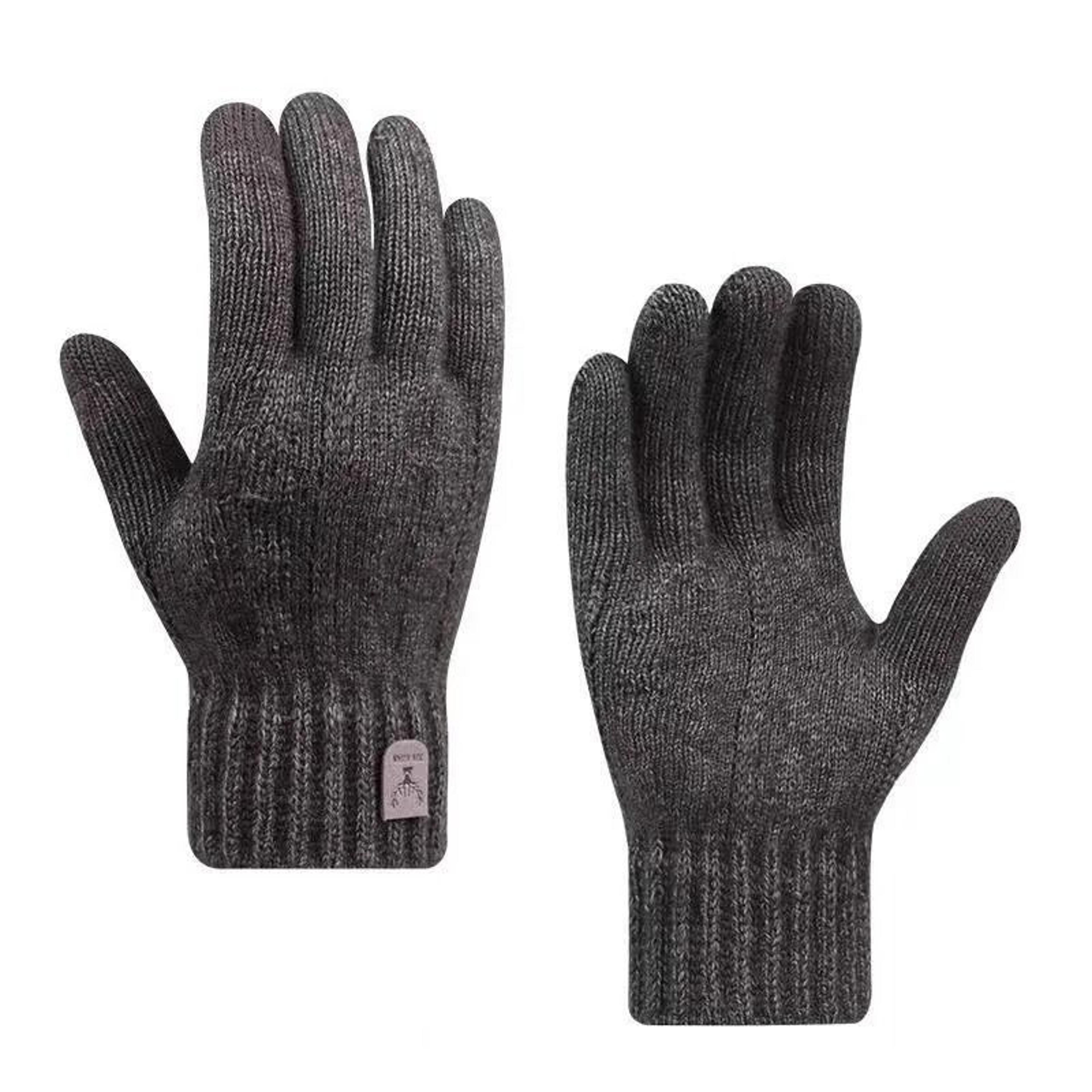 Mens Touch Screen Winter Gloves Warm Knitted Wool Gloves Thick Velvet Lined Cold Weather Gloves 5