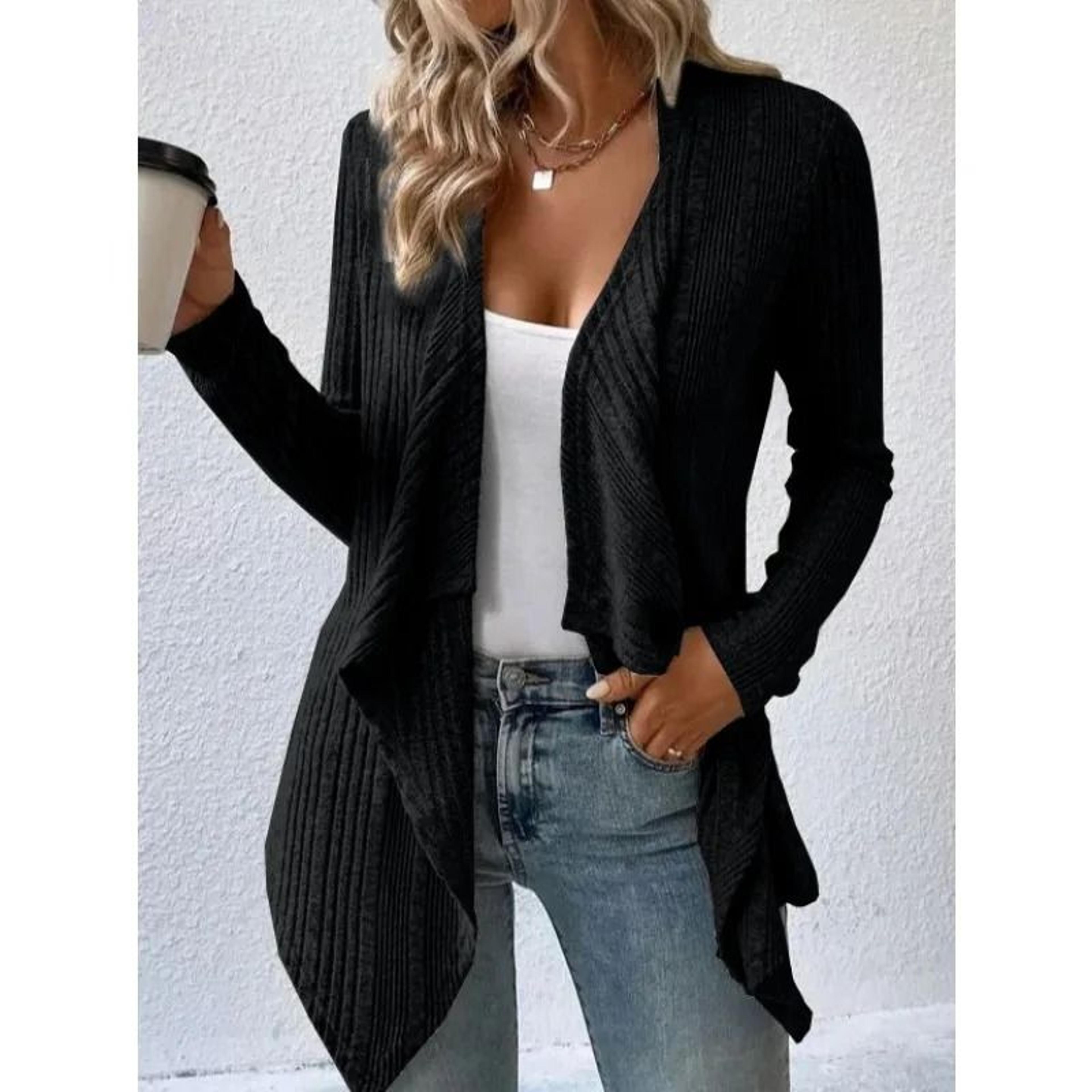 Casual Womens Knit Cardigan Sweater Loose Long Sleeve Winter Cardigan Jacket 1