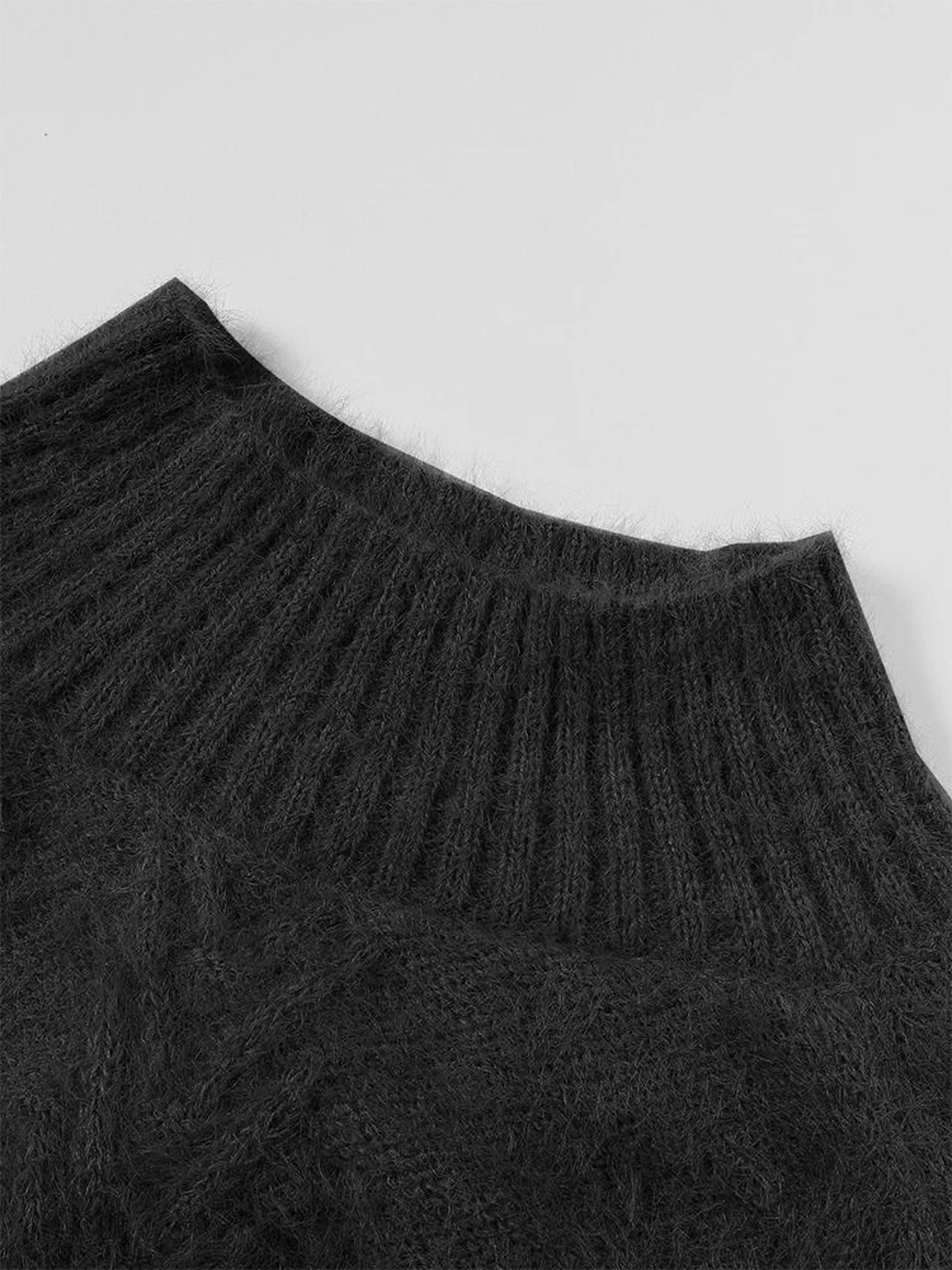 Cozy Plus Size High Neck Sweater Ribbed Knit Long Sleeve Winter Pullover 4