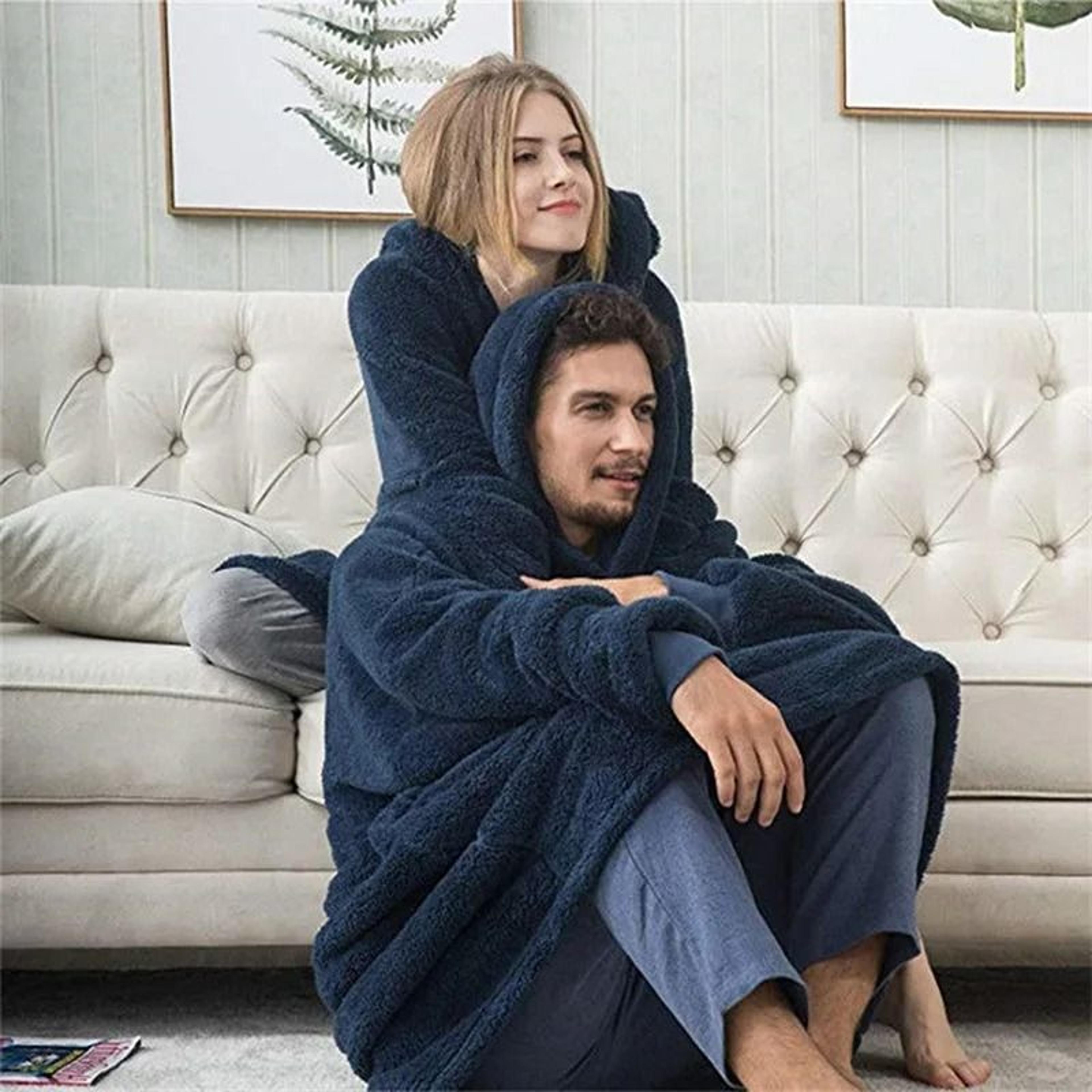 Cozy Double Fleece Hooded Pullover Womens Warm Winter Long Hoodie 19