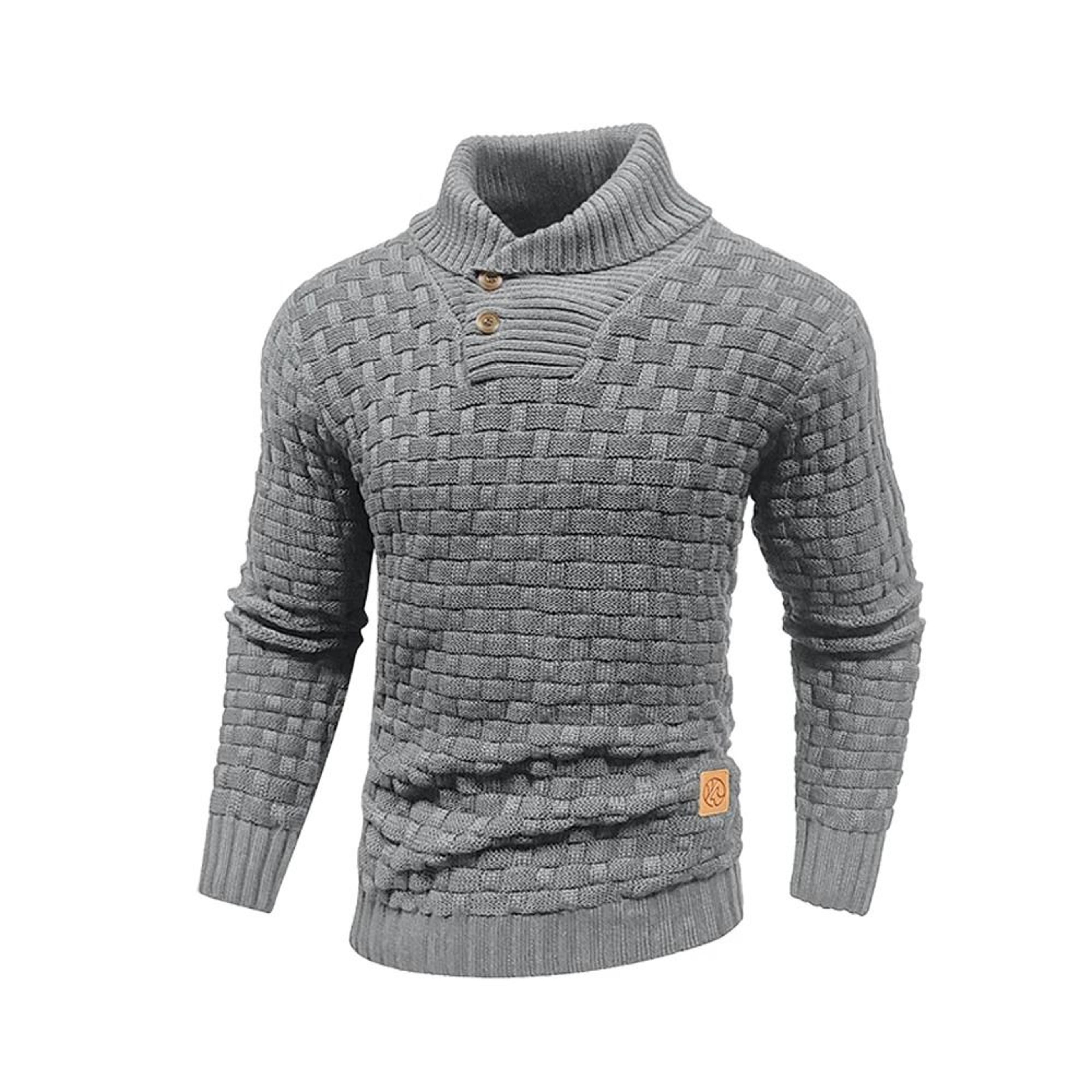 Mens Casual Knit Sweater Crew Neck Warm Ribbed Pullover 5