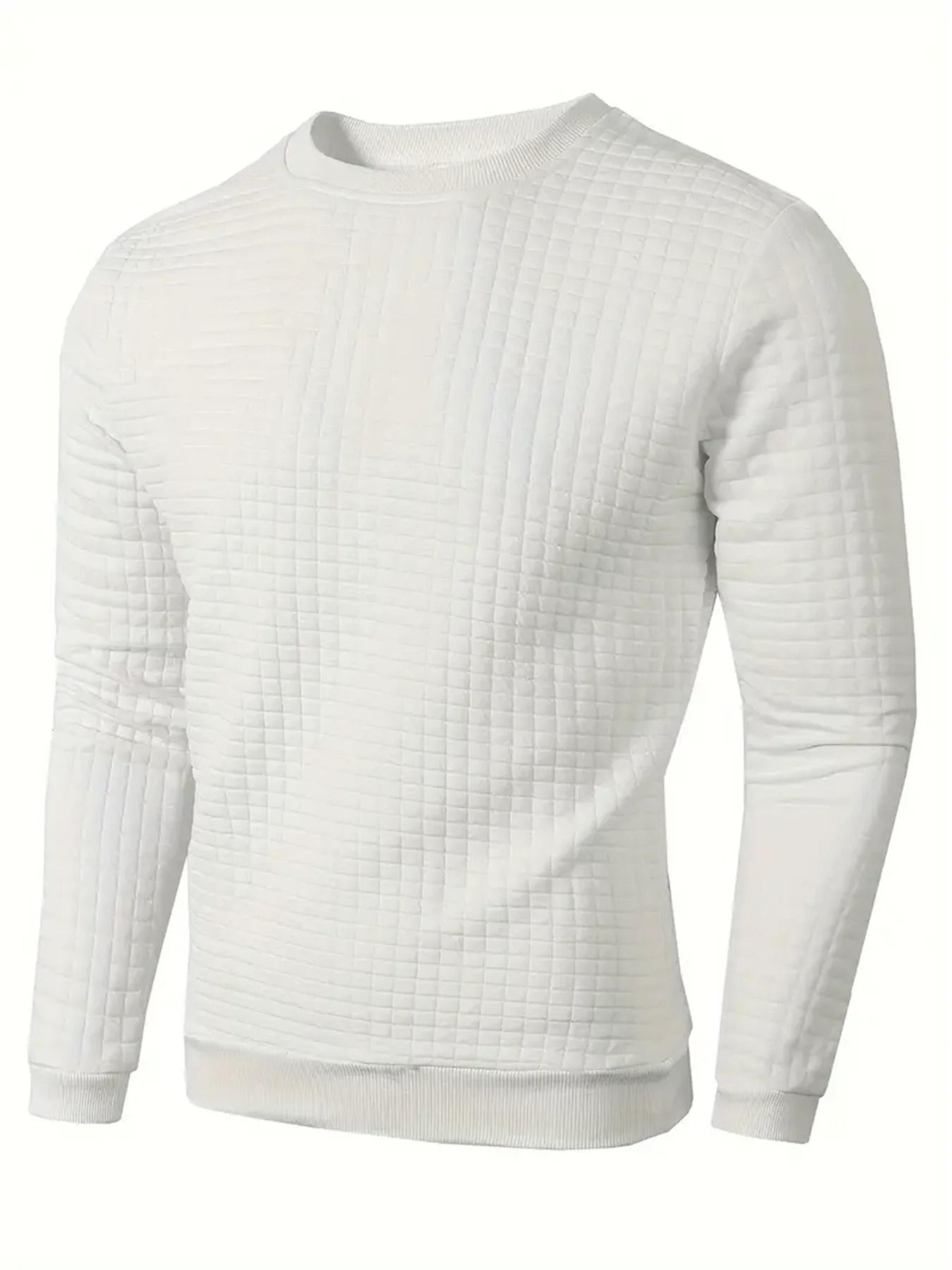 Mens Jacquard Knit Sweater Crew Neck Slim Fit Casual Pullover 10