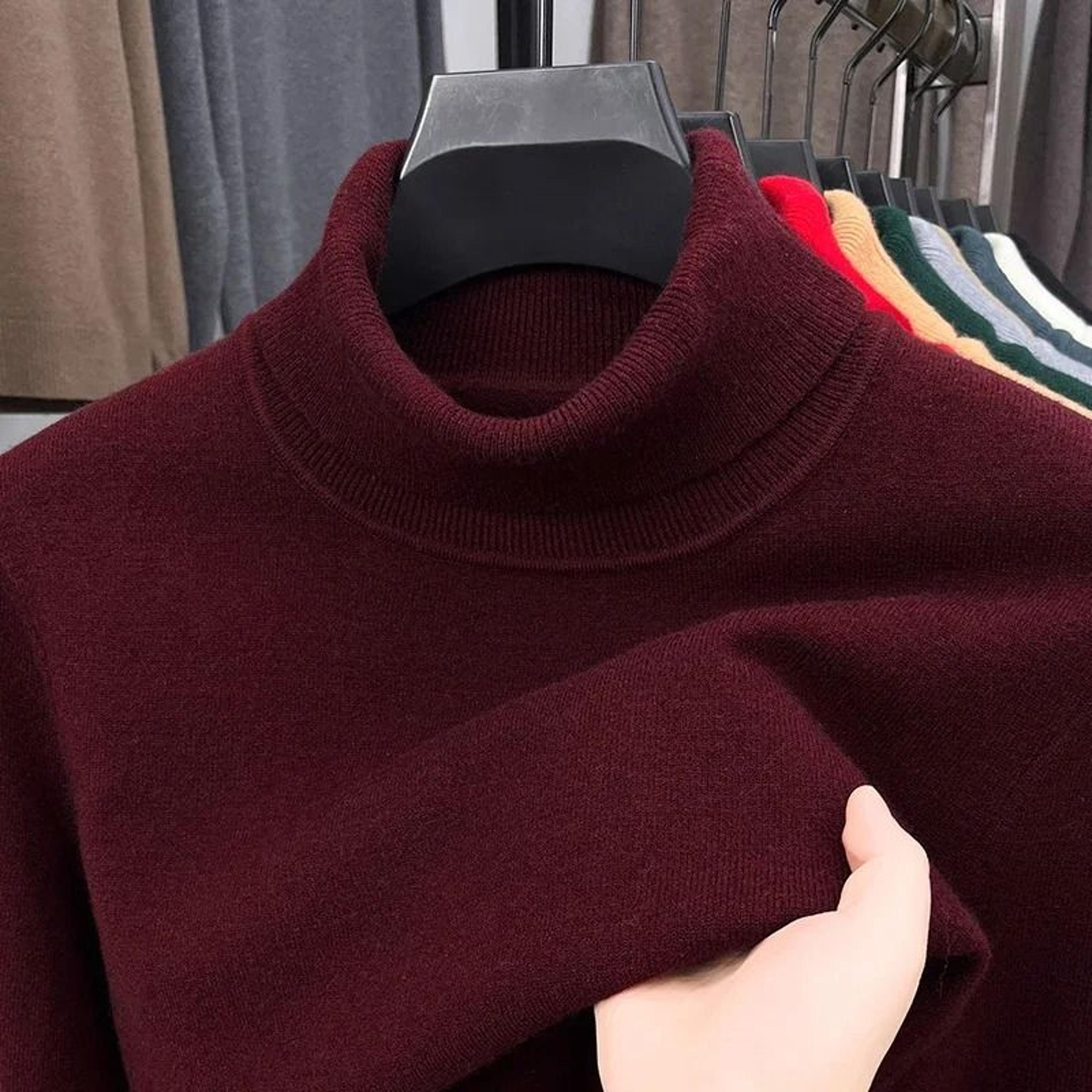 Mens Slim Fit Turtleneck Sweater Anti Pilling Knit Pullover 5
