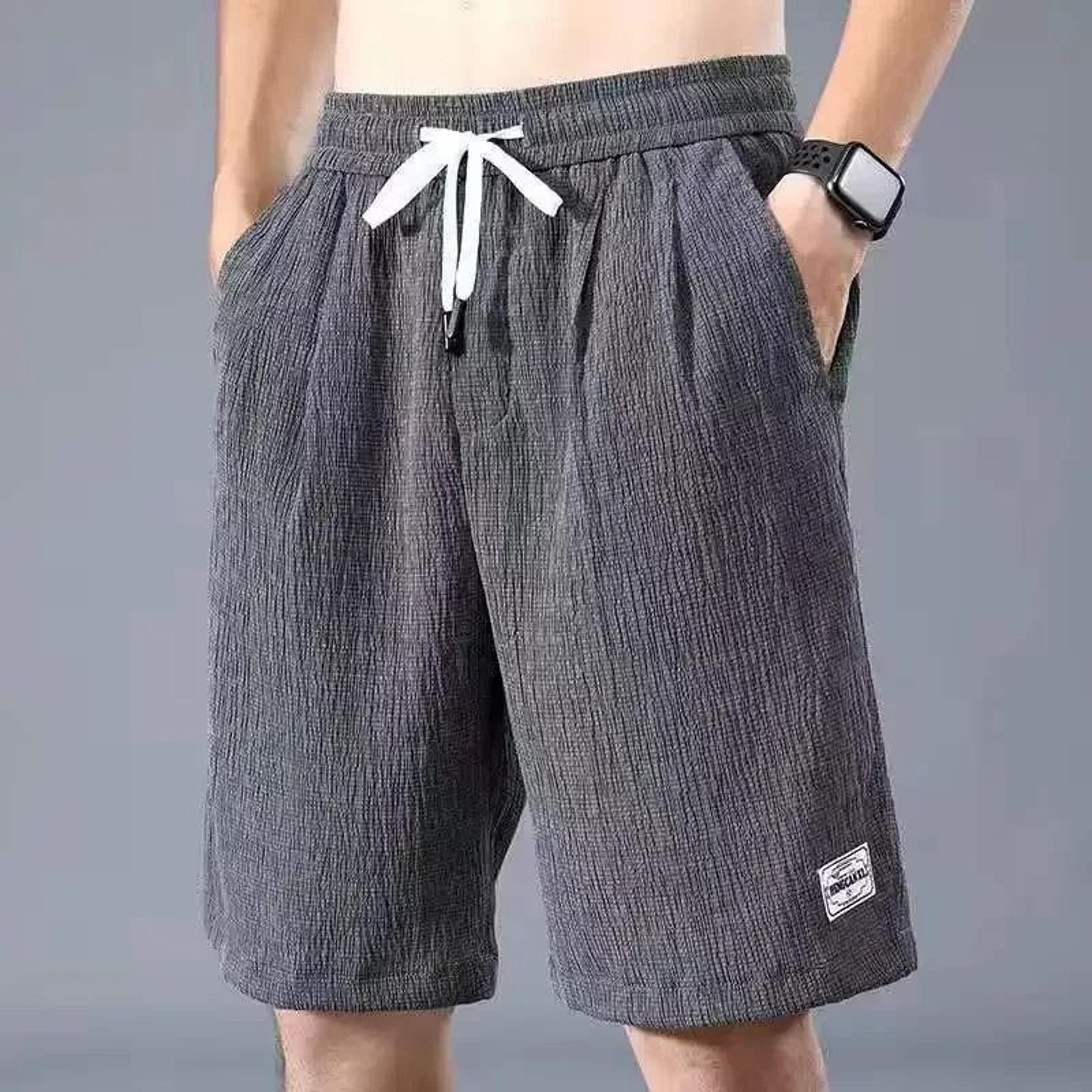 Mens Ice Silk Casual Shorts Lightweight Loose Fit Summer Shorts 3