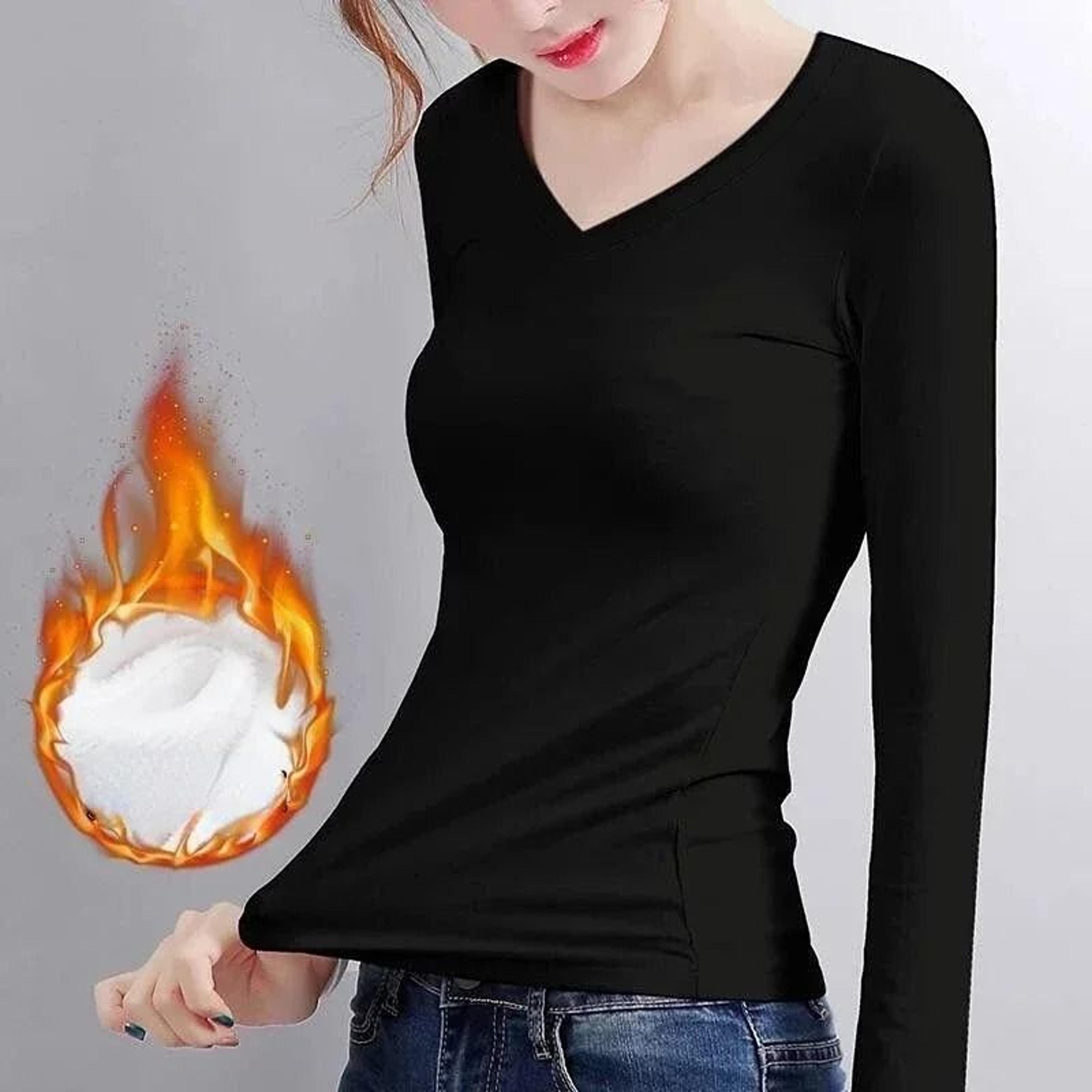 Womens Thermal Turtleneck Long Sleeve Base Layer Shirt Winter Warm Top 1