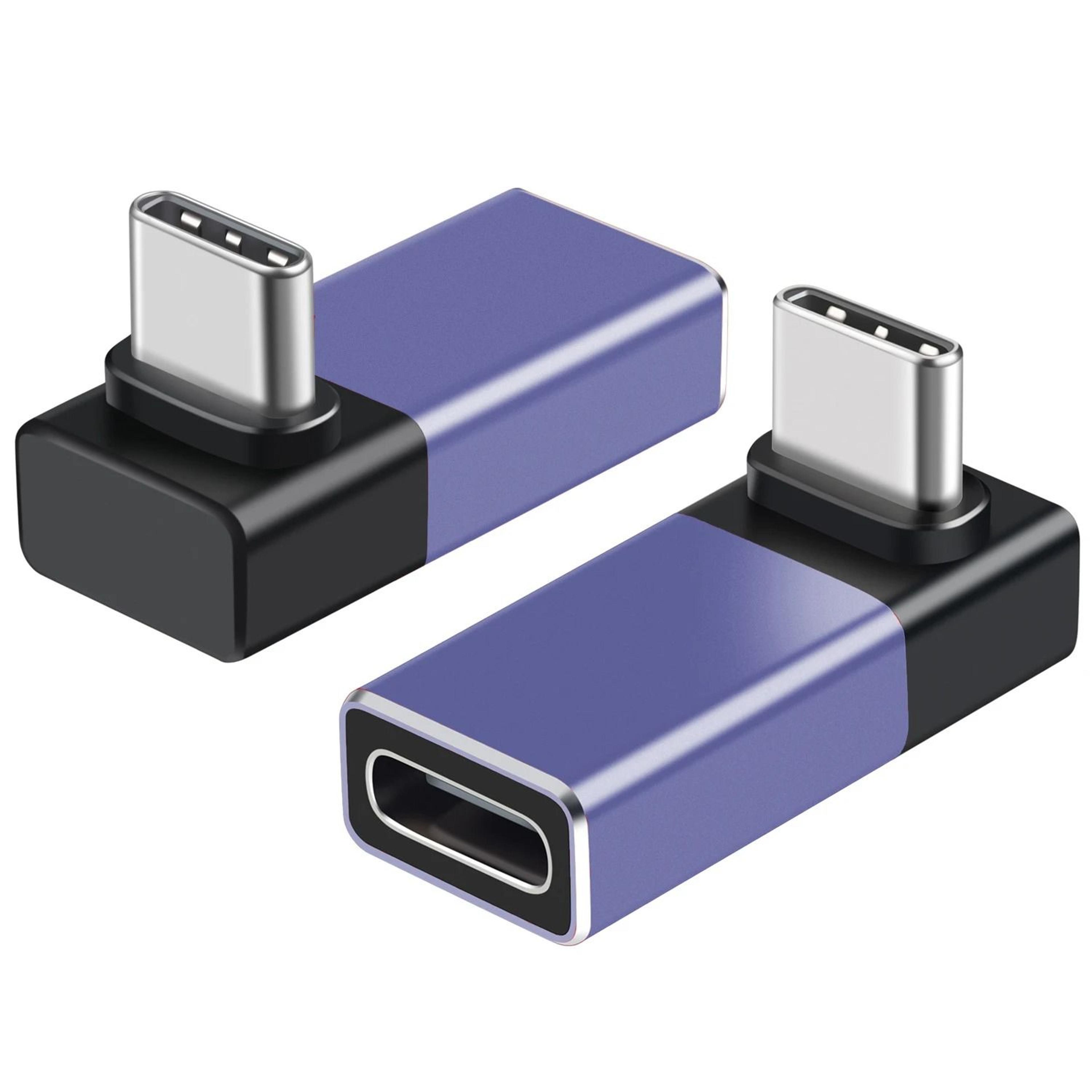 Hannord USB C 90 Degree Adapter USB4 40Gbps Angled Converter 2 Pack 4