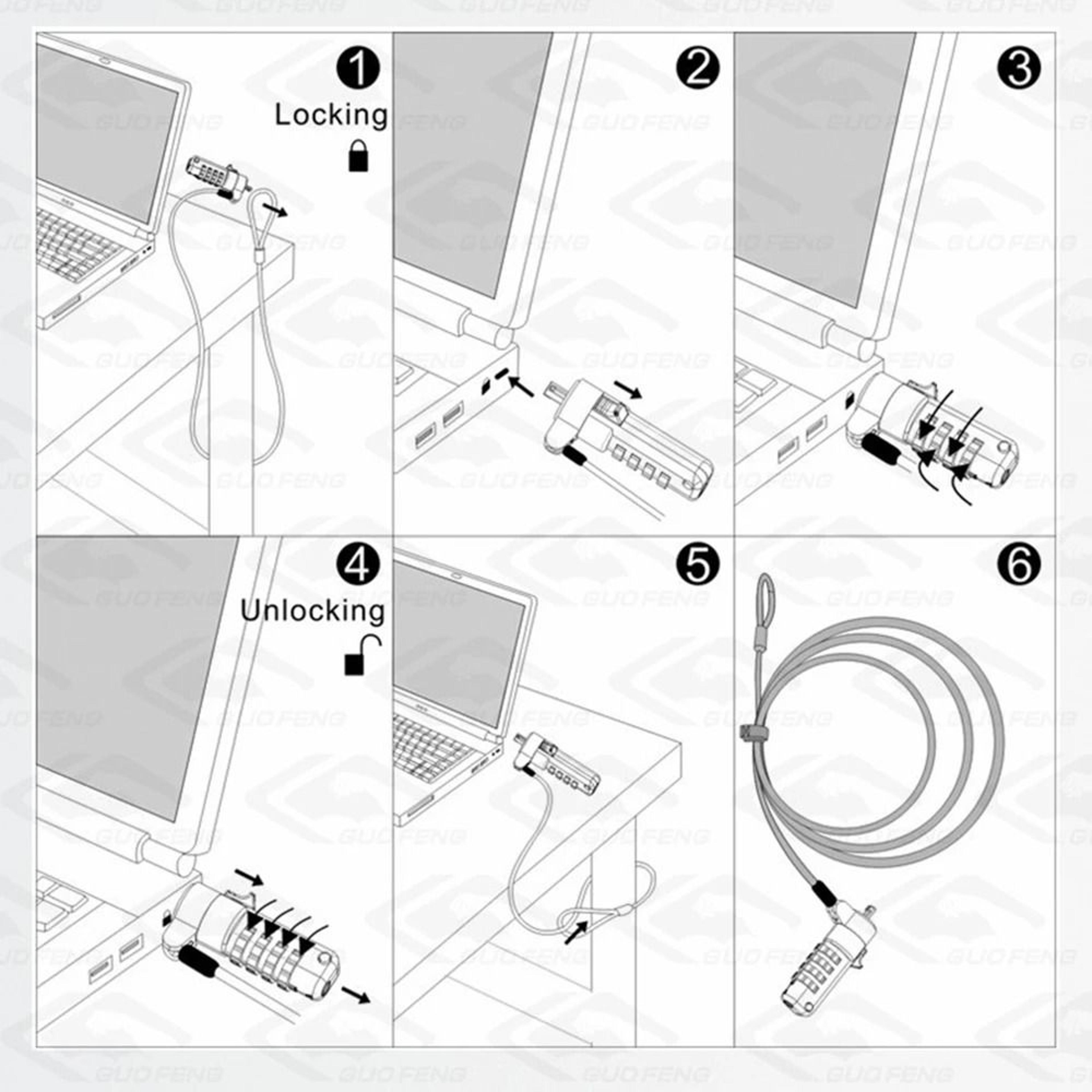 Dell Compatible Wedge Laptop Security Lock 3x5mm Notebook Anti Theft Cable Lock 3